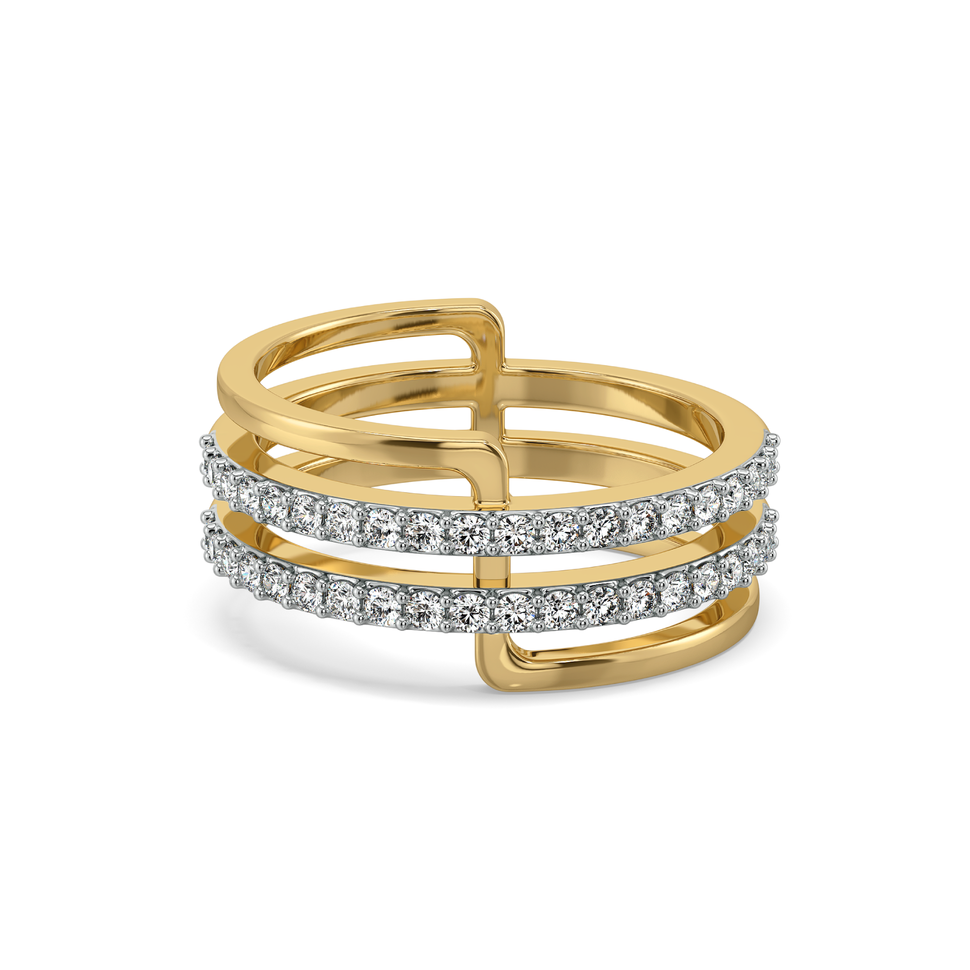 Geometric Statement - Lab Diamond Cocktail Ring