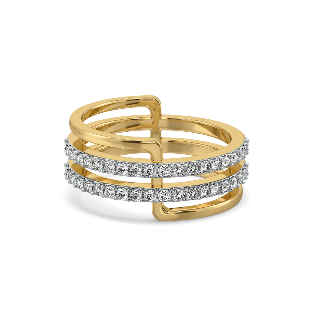 Geometric Statement - Lab Diamond Cocktail Ring