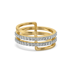 Geometric Statement - Lab Diamond Cocktail Ring