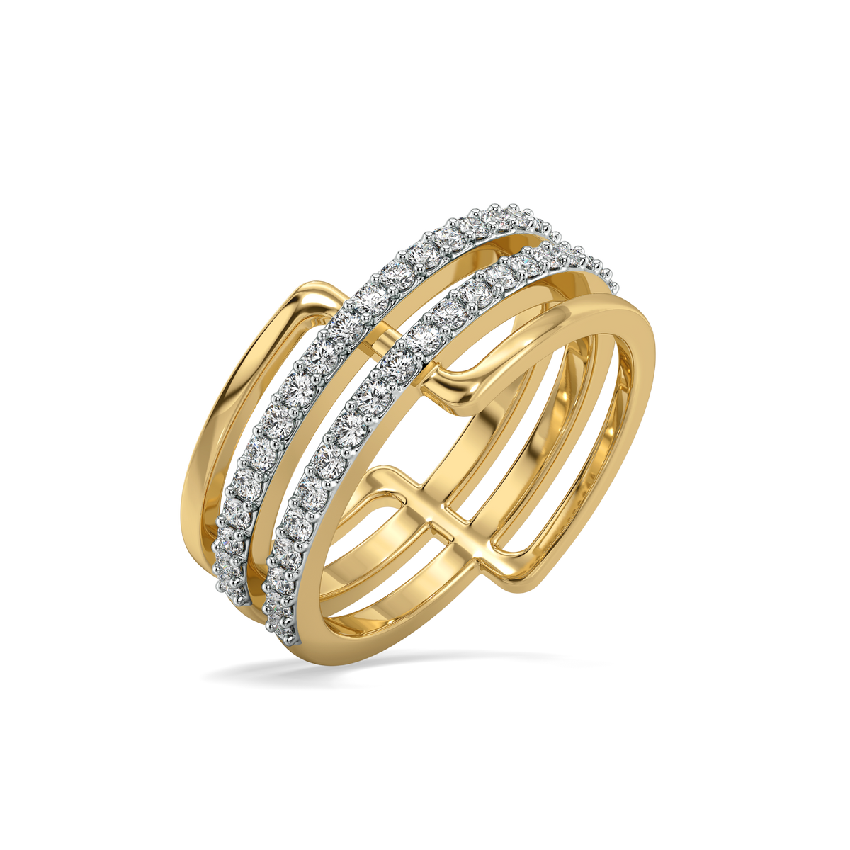 Geometric Statement - Lab Diamond Cocktail Ring