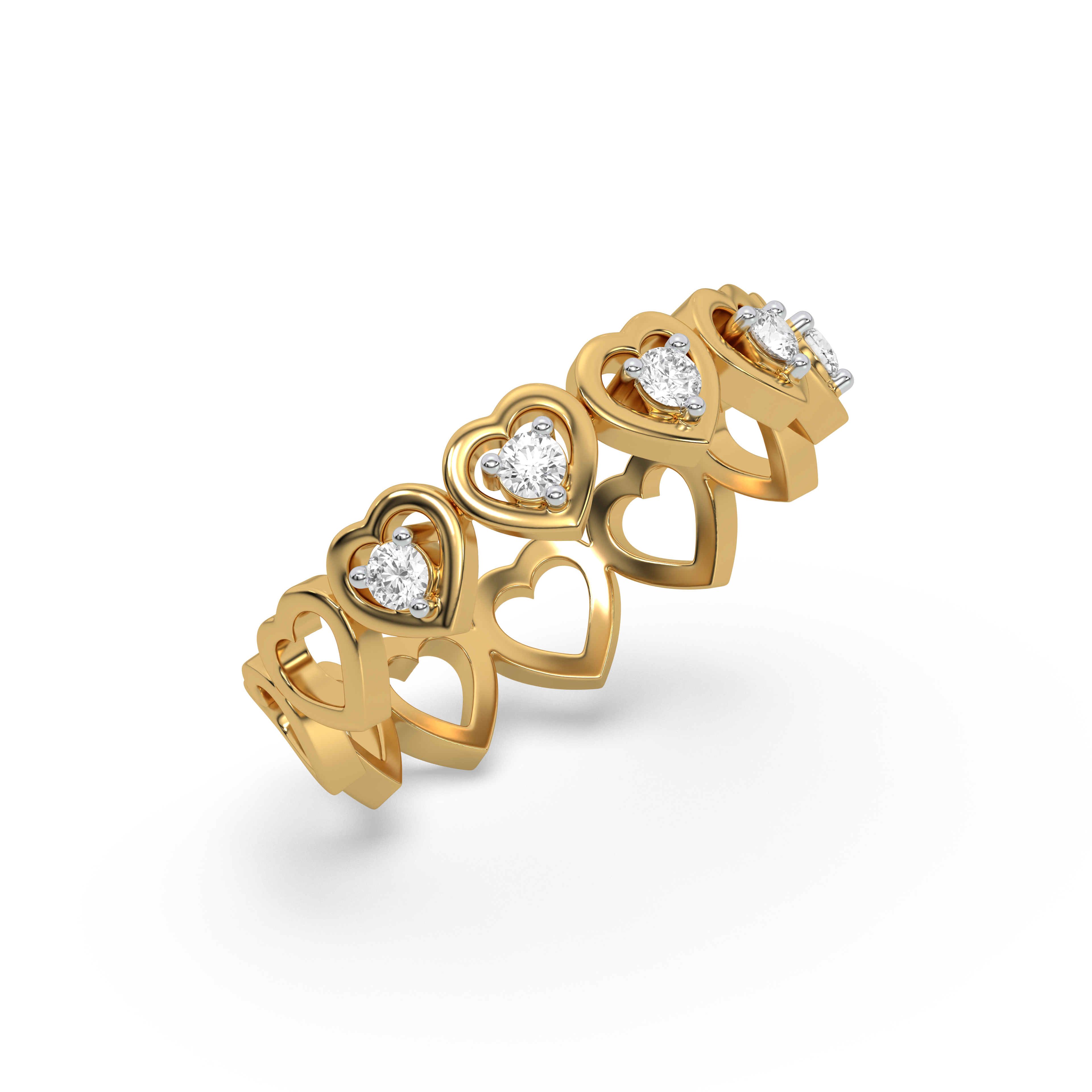 Heart-Shaped - Lab Diamond Band Ring