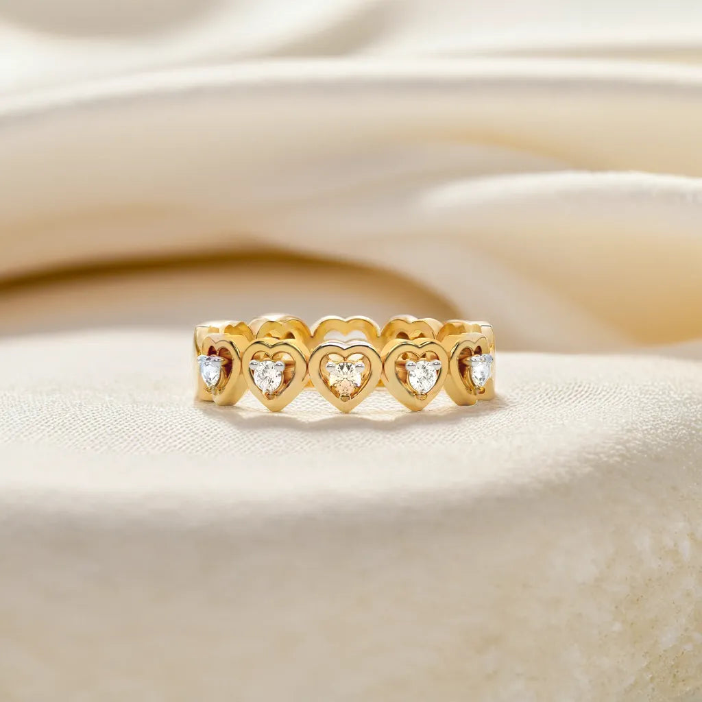 Heart-Shaped - Lab Diamond Band Ring