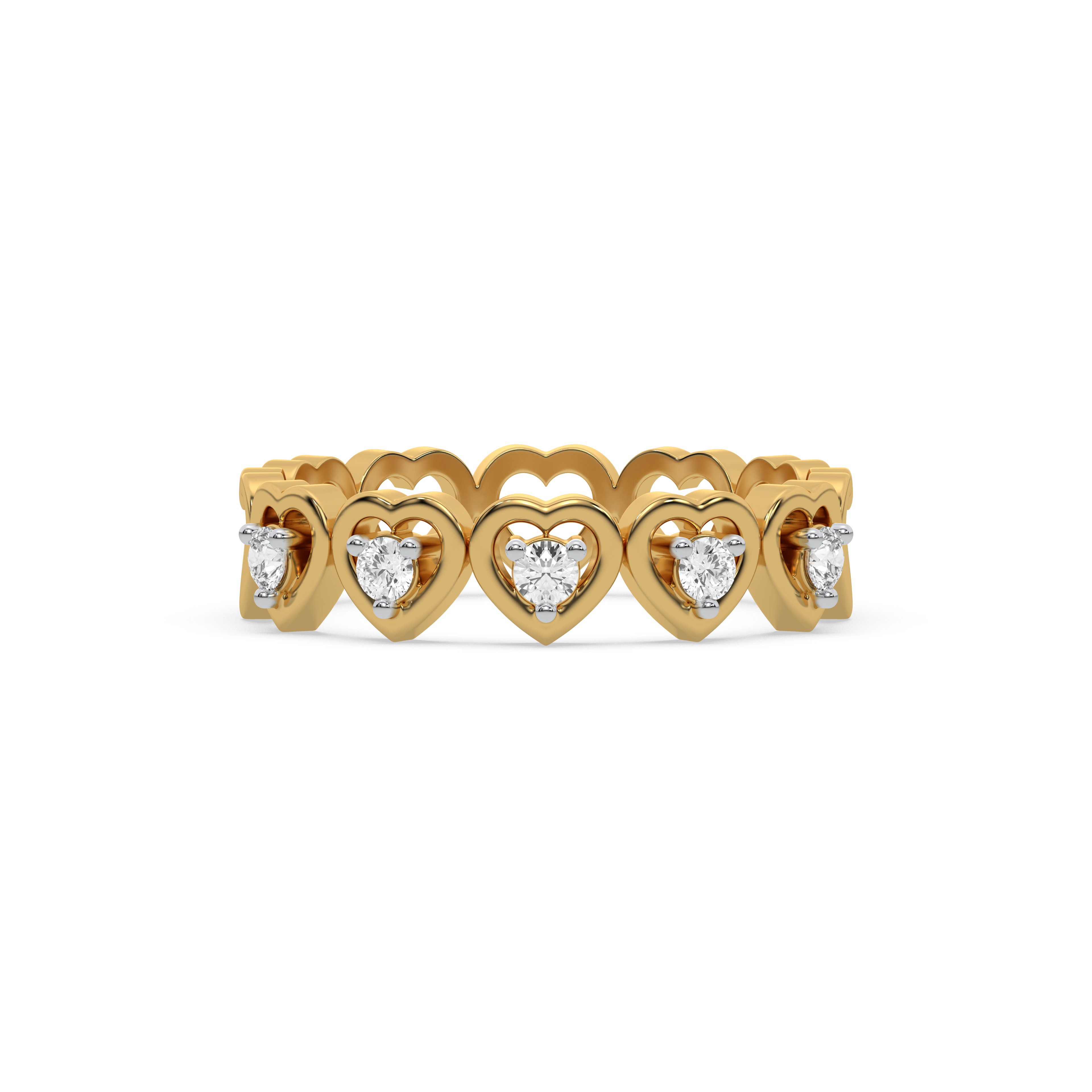 Heart-Shaped - Lab Diamond Band Ring