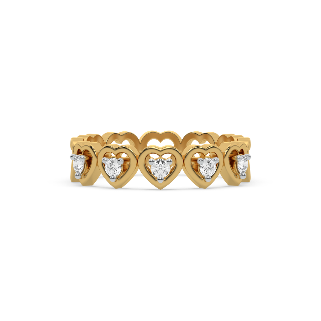 Heart-Shaped - Lab Diamond Band Ring