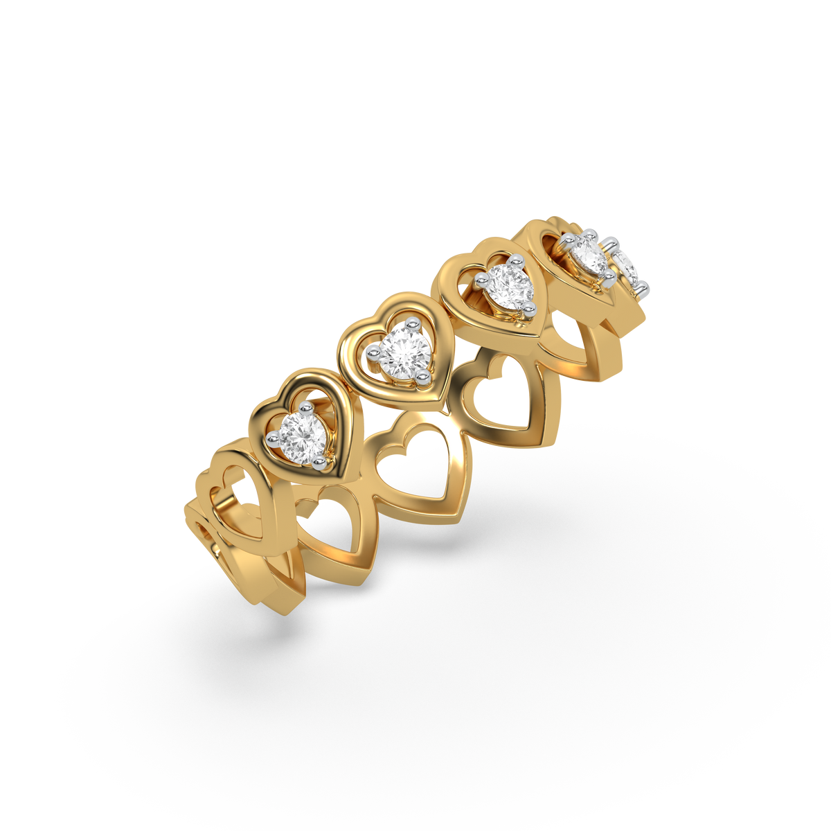Heart-Shaped - Lab Diamond Band Ring