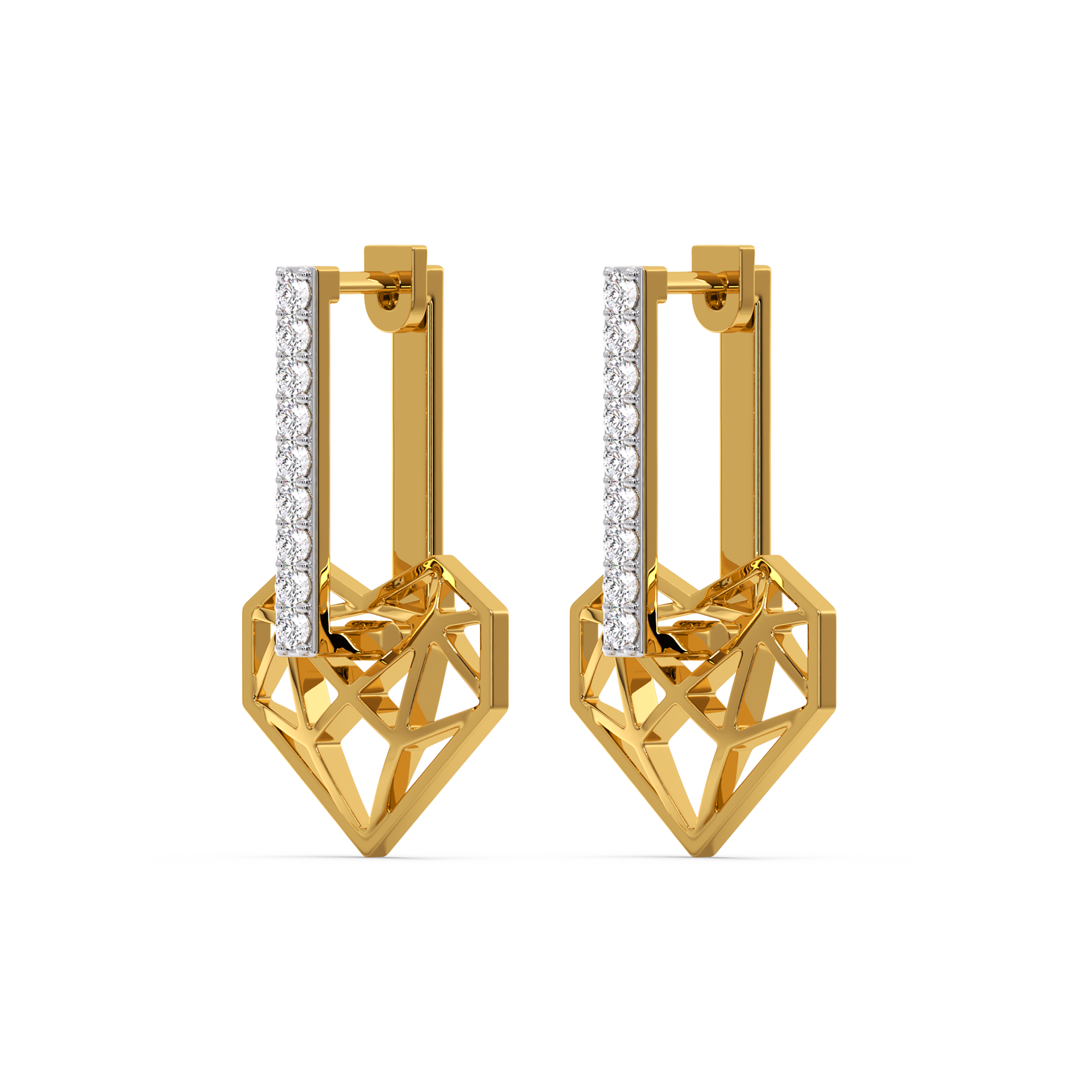 Heart Huggies - Lab Diamond Earrings
