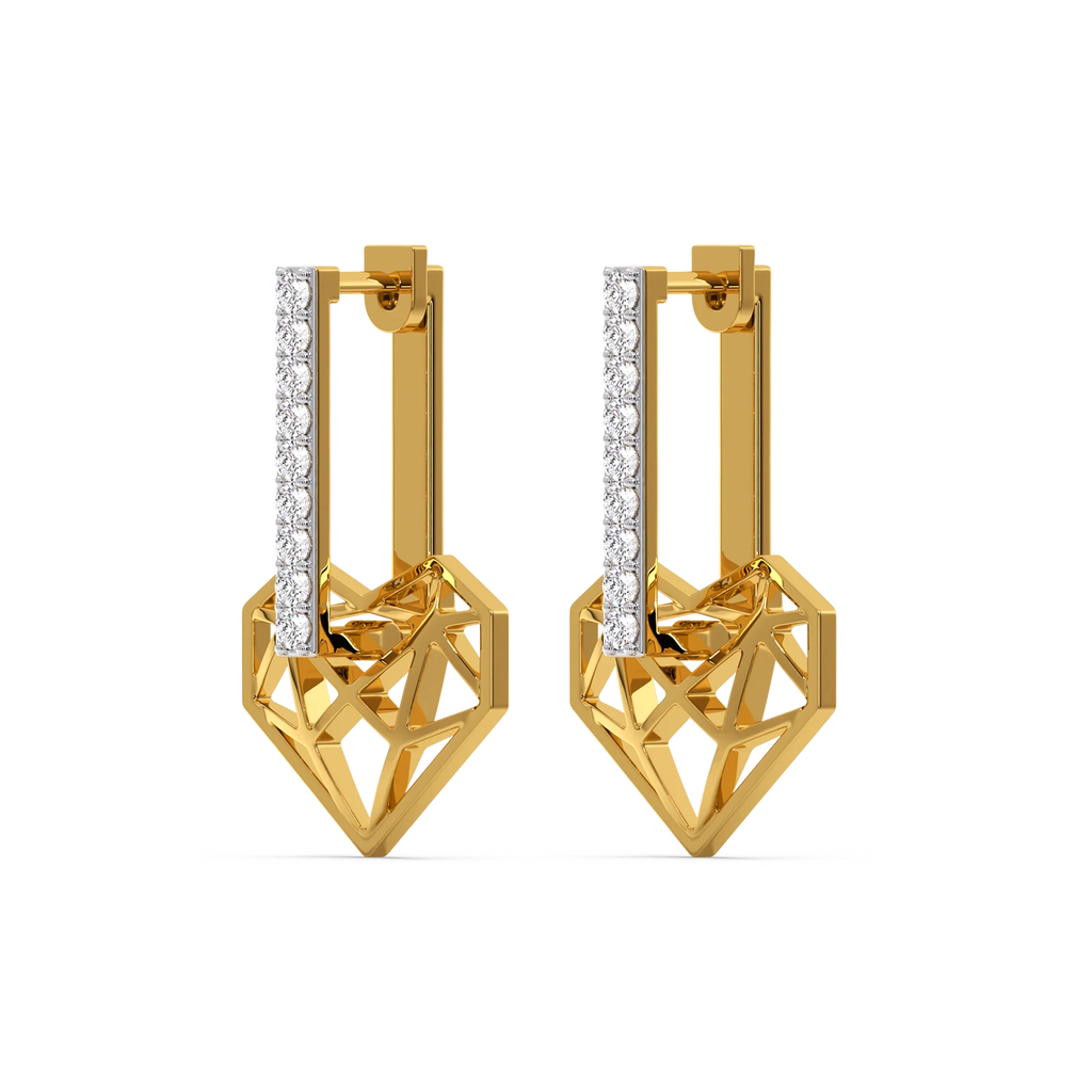 Heart Huggies - Lab Diamond Earrings