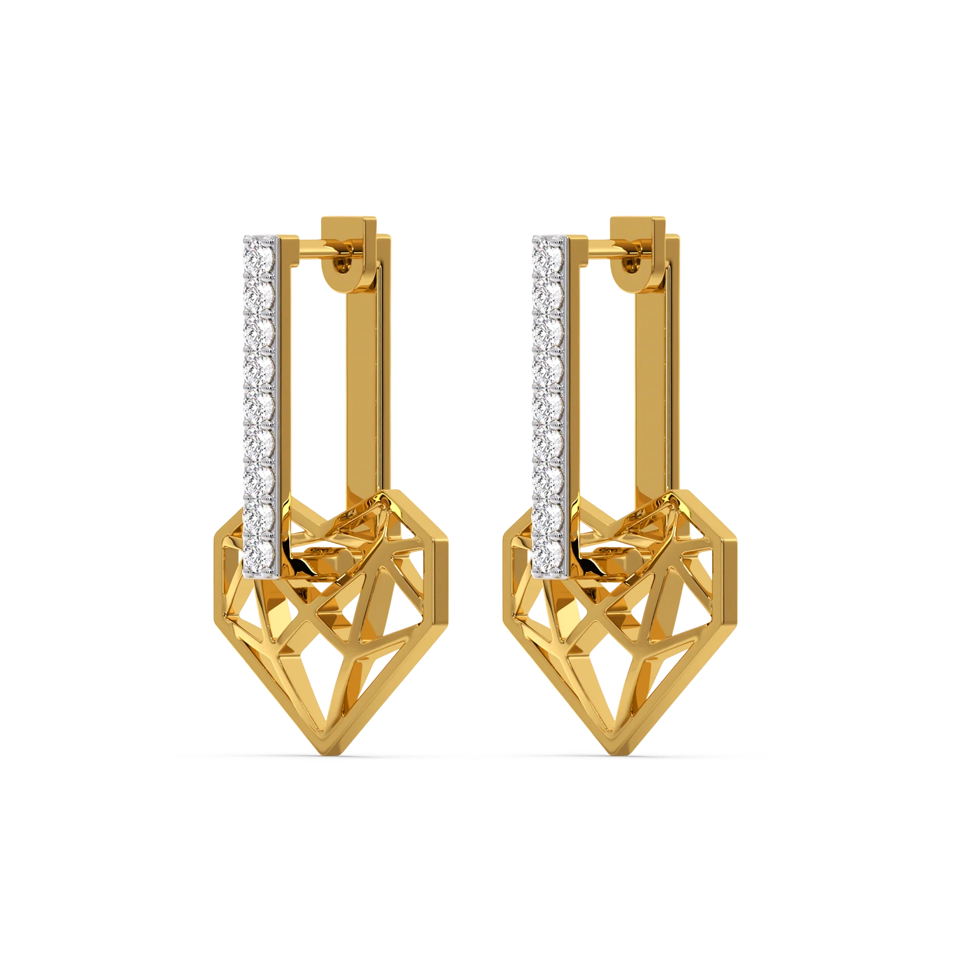 Heart Huggies - Lab Diamond Earrings Main image