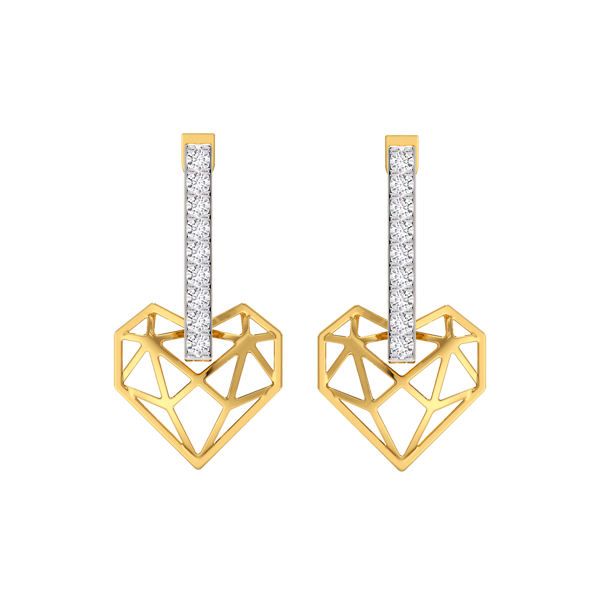 Heart Huggies - Lab Diamond Earrings