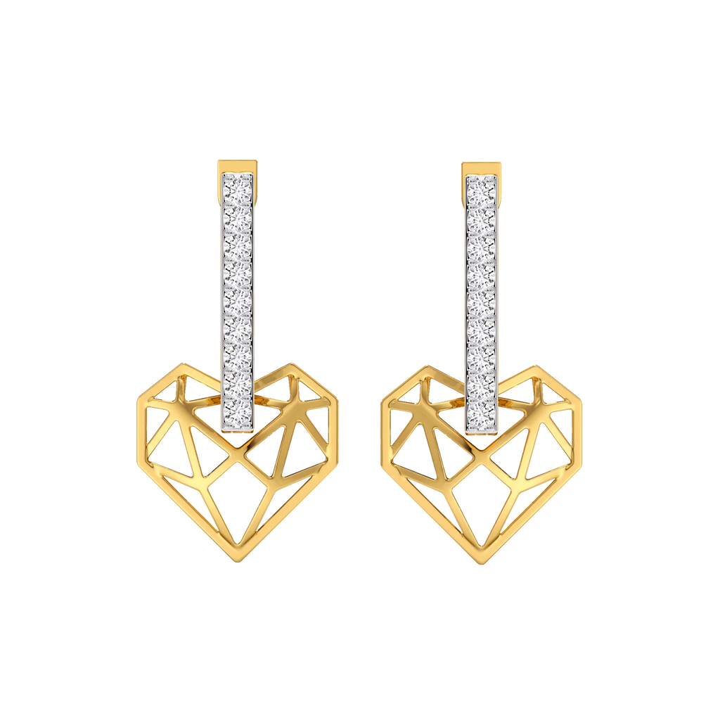 Heart Huggies - Lab Diamond Earrings