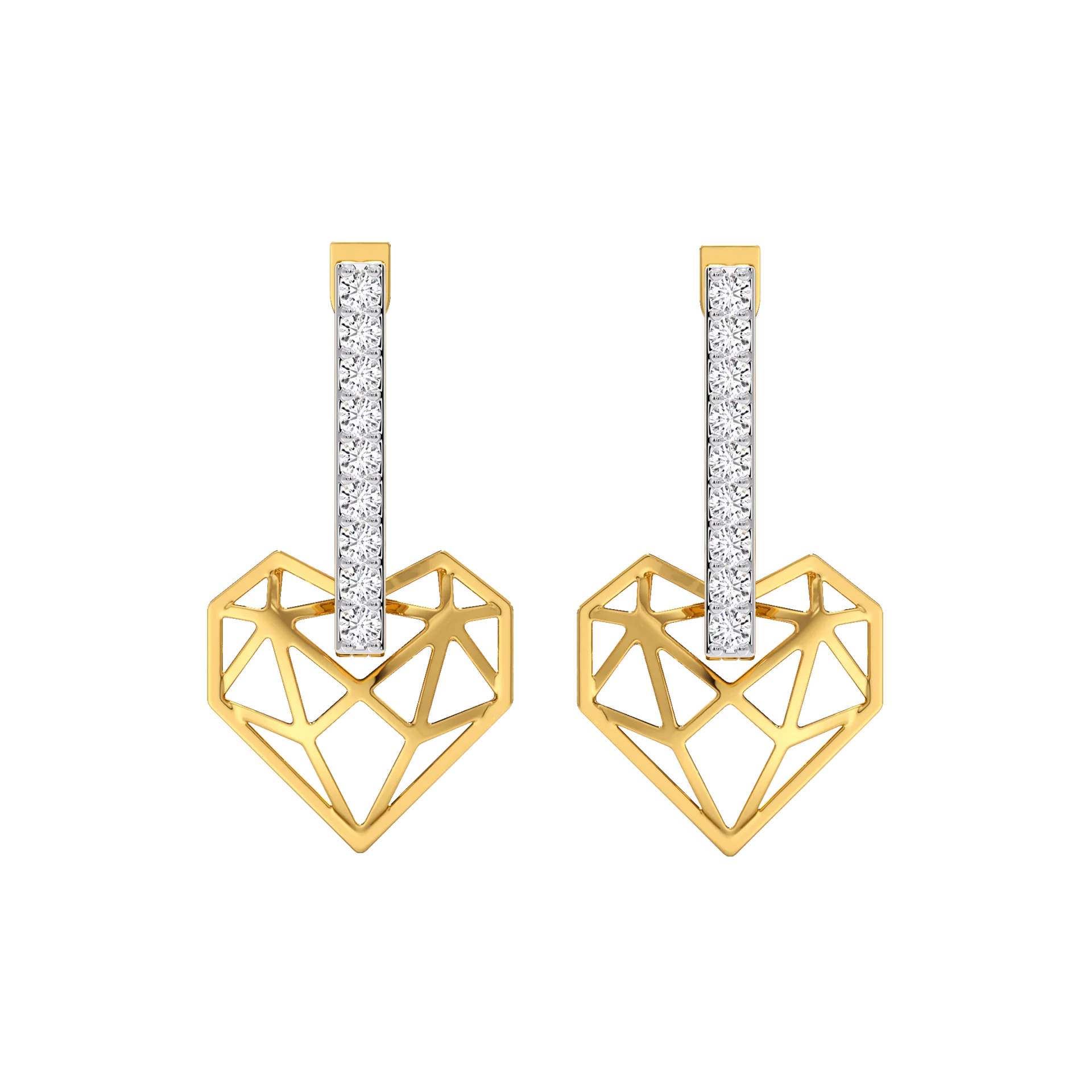 Heart Huggies - Lab Diamond Earrings