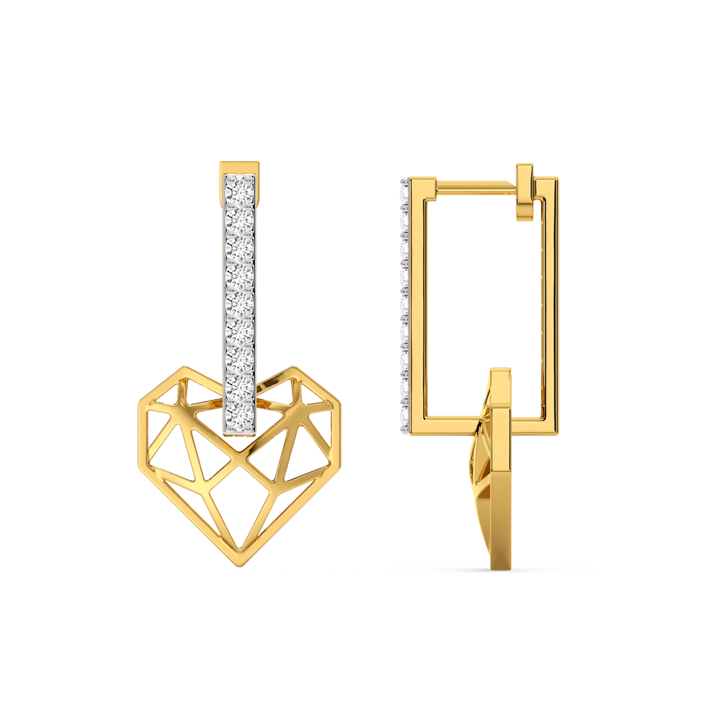Heart Huggies - Lab Diamond Earrings