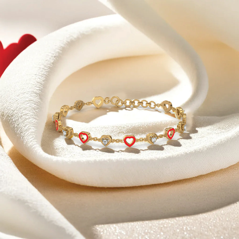 Red Heart - Lab Diamond Station Bracelet Main image