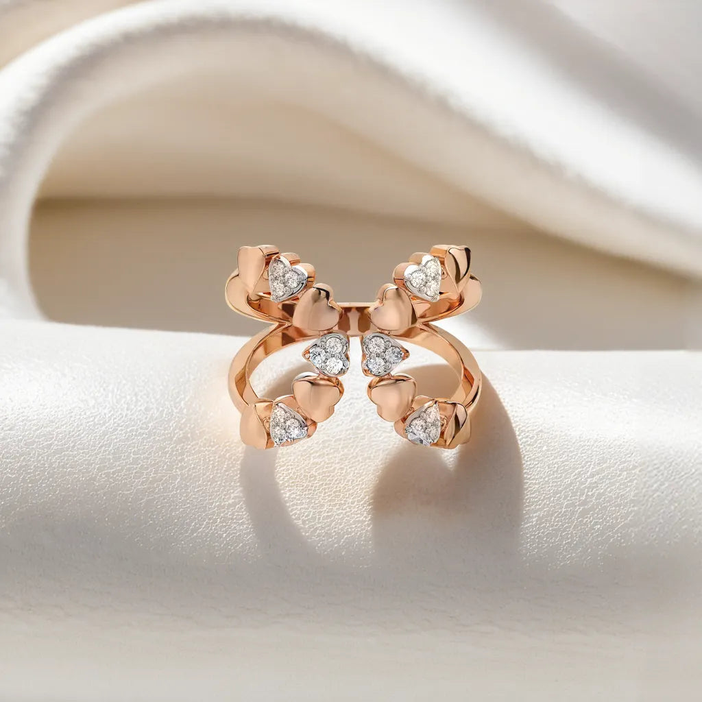Heart's Aflutter - Lab Diamond Open Top Ring