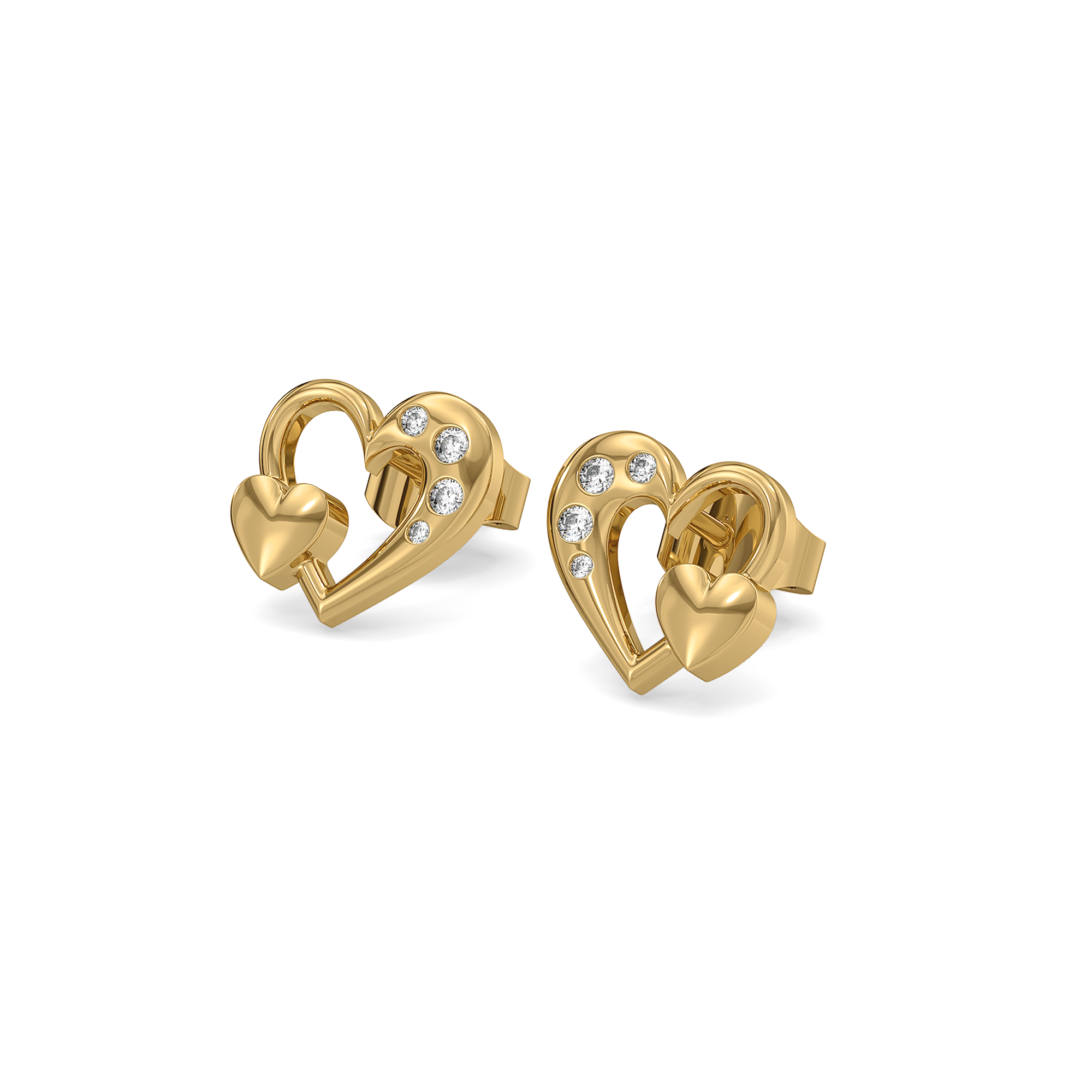 Hearts Unfold - Lab Diamond Stud Earrings
