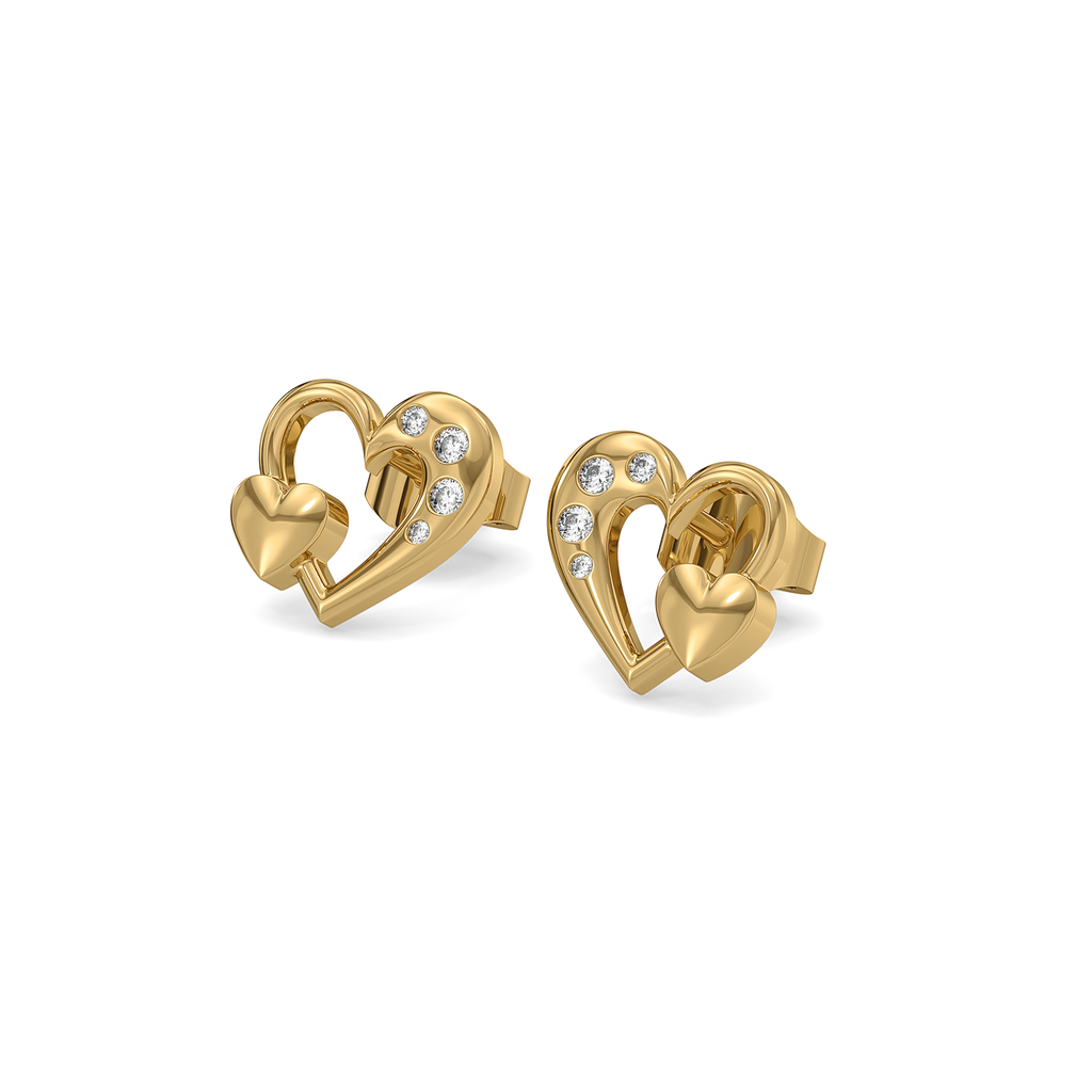 Hearts Unfold - Lab Diamond Stud Earrings