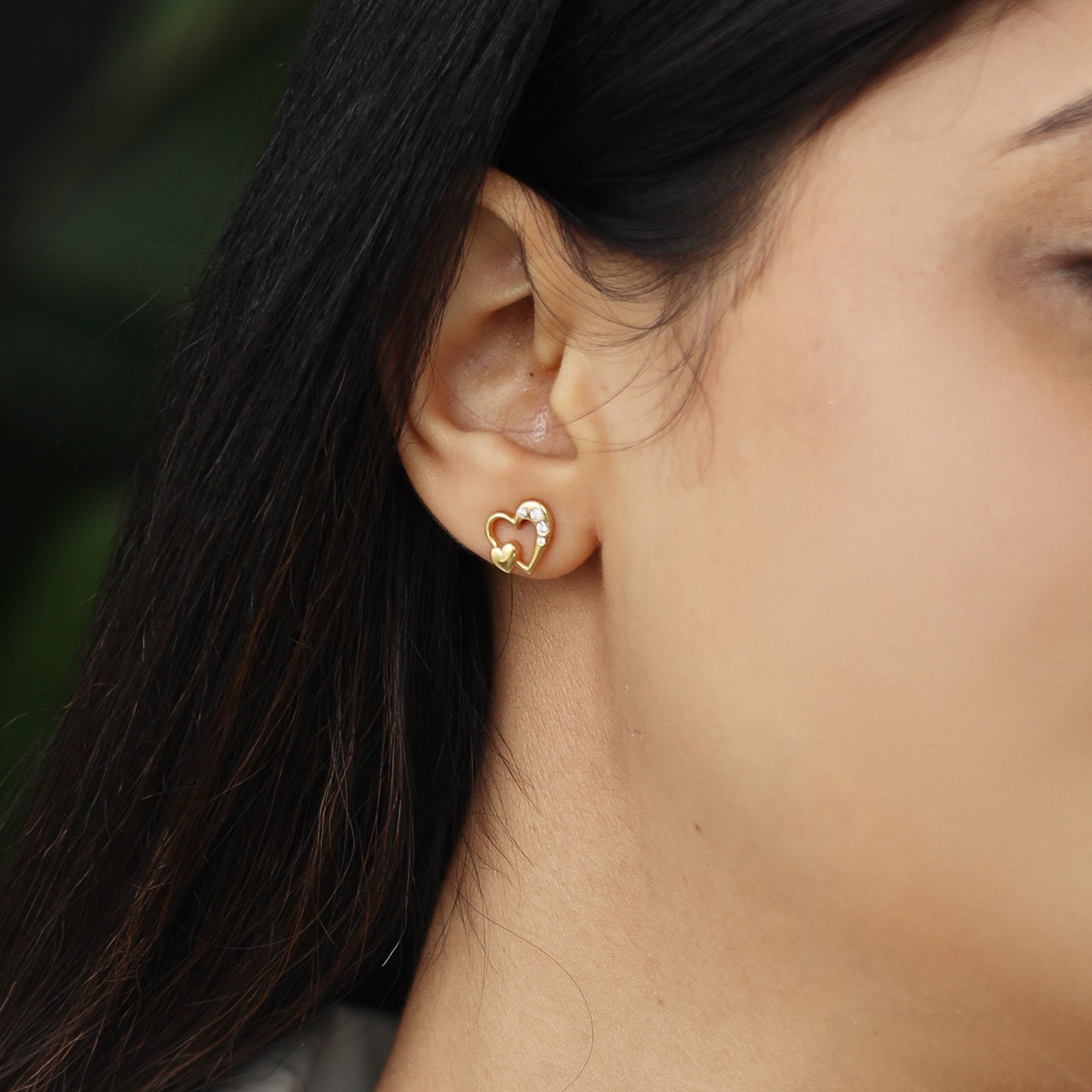 Hearts Unfold - Lab Diamond Stud Earrings Secondary image