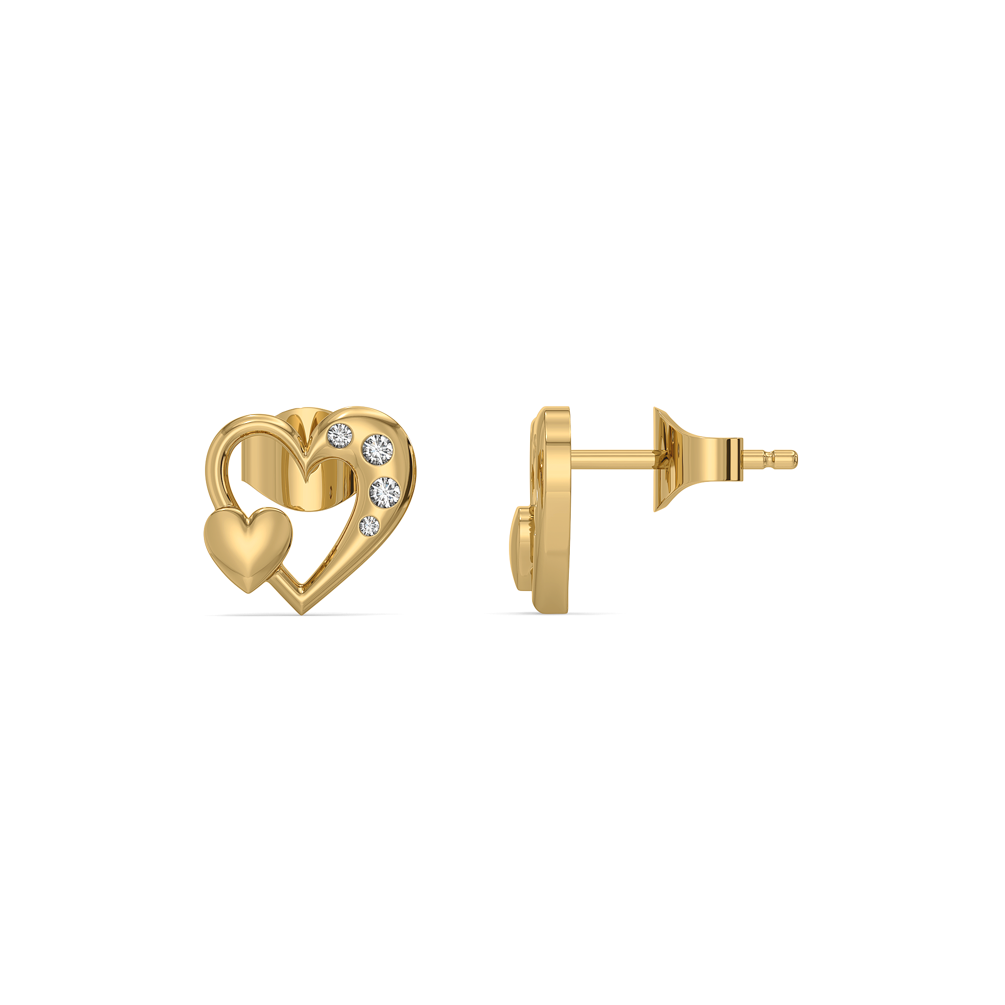 Hearts Unfold - Lab Diamond Stud Earrings