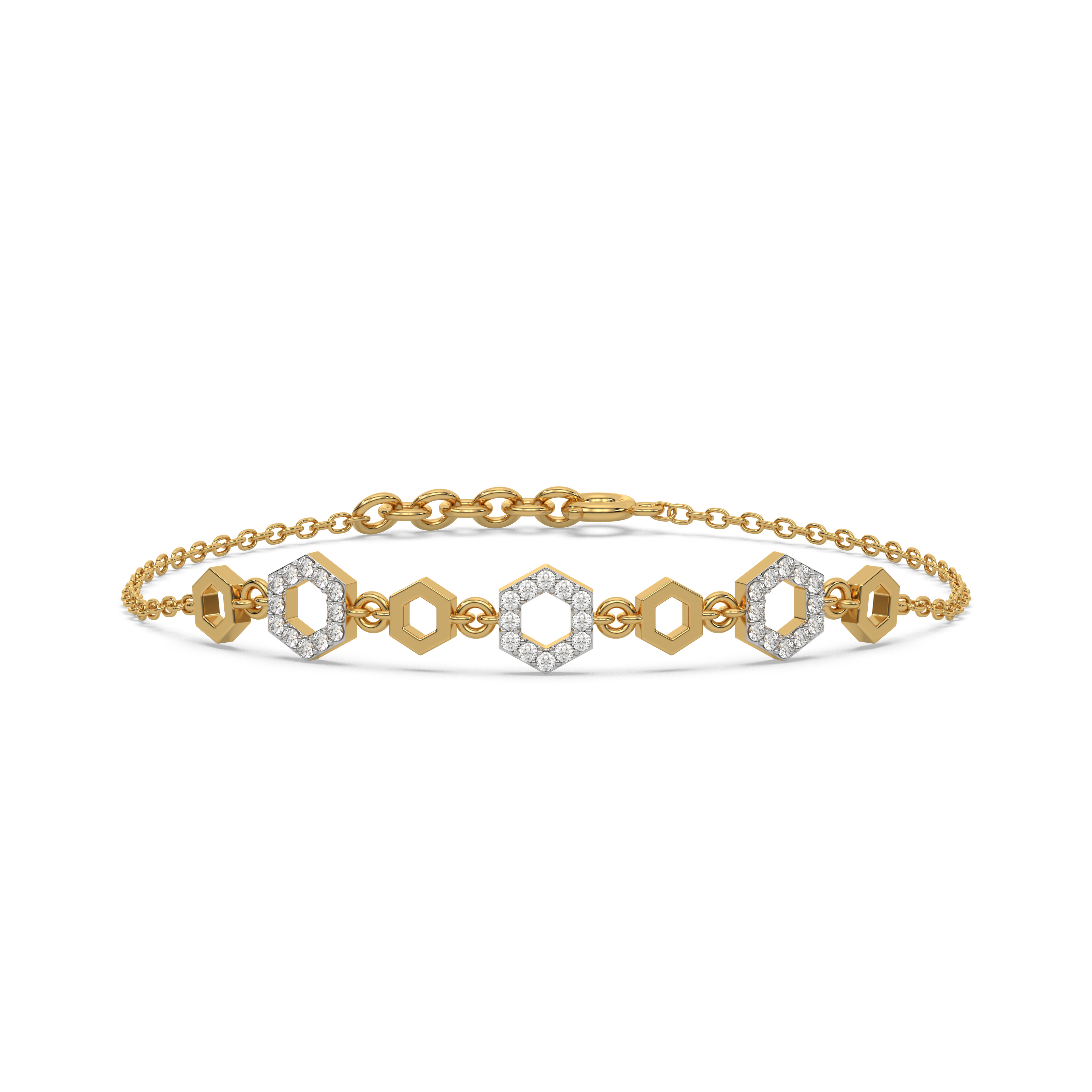 Hexagon Chic - Lab Diamond Bracelet