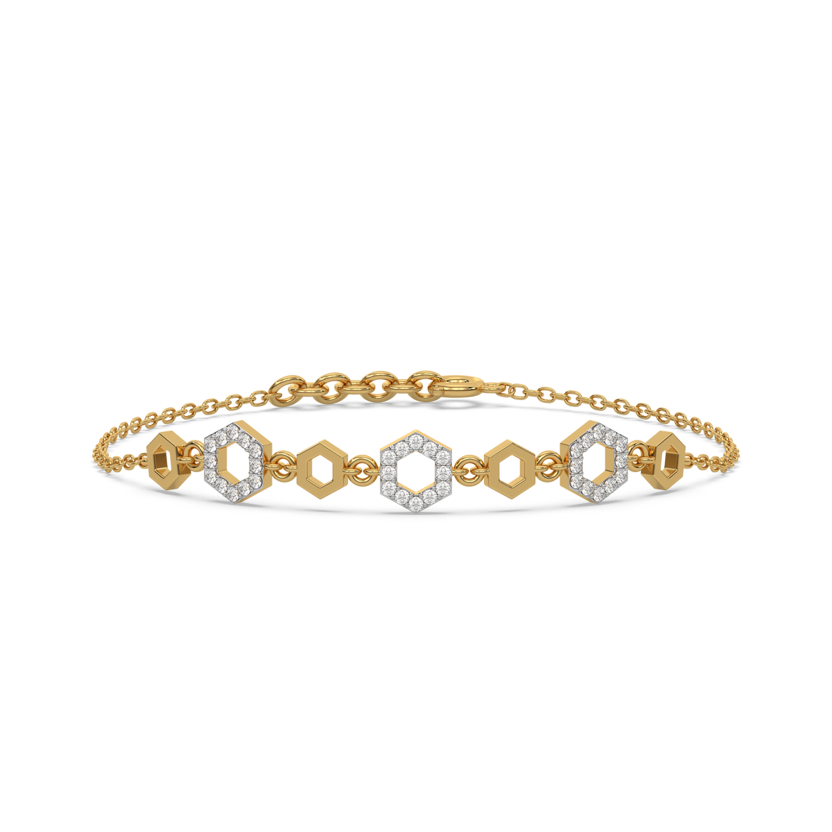 Hexagon Chic - Lab Diamond Bracelet