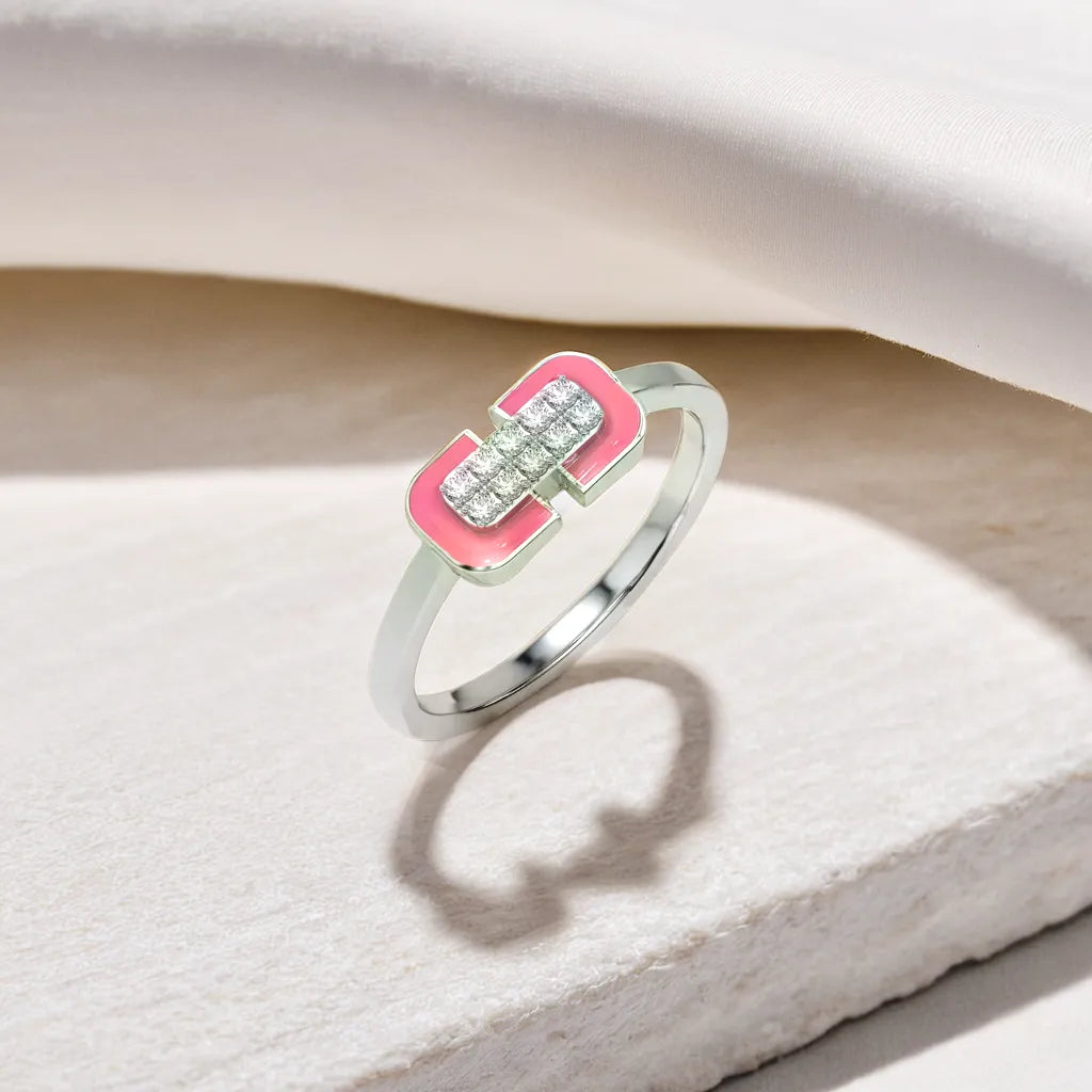 Hot Blush Pink - Lab Diamond Fashion Ring