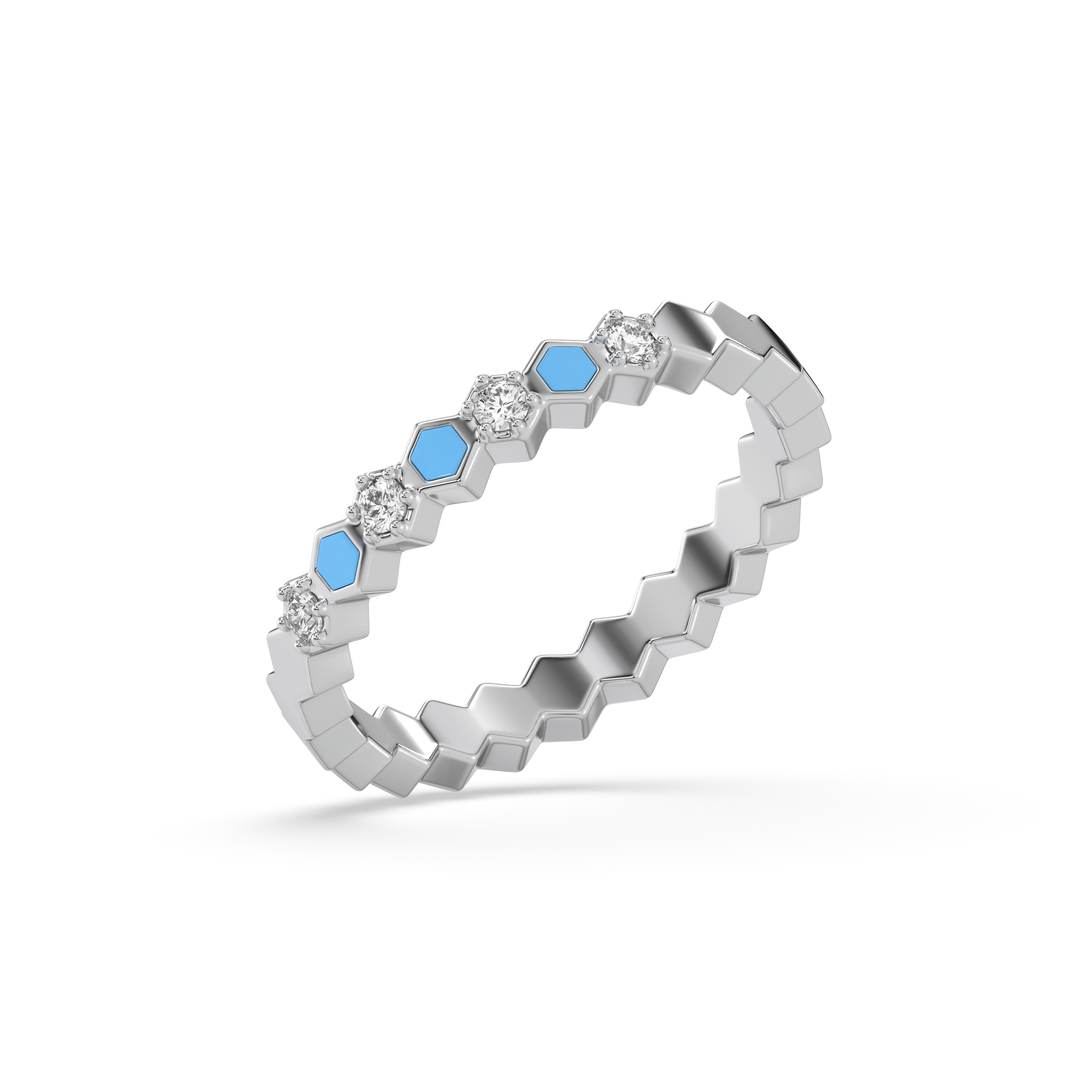 Icy Blue - Lab Diamond Band Ring