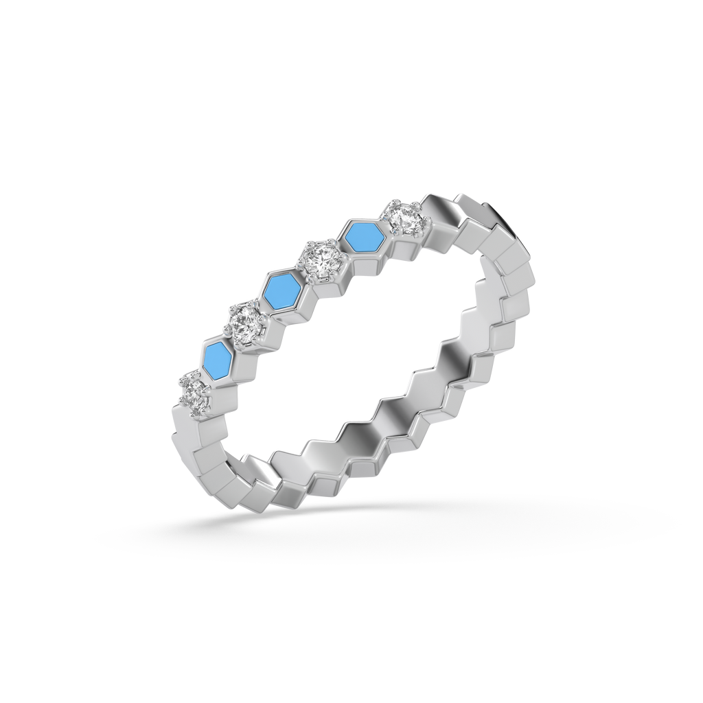 Icy Blue - Lab Diamond Band Ring