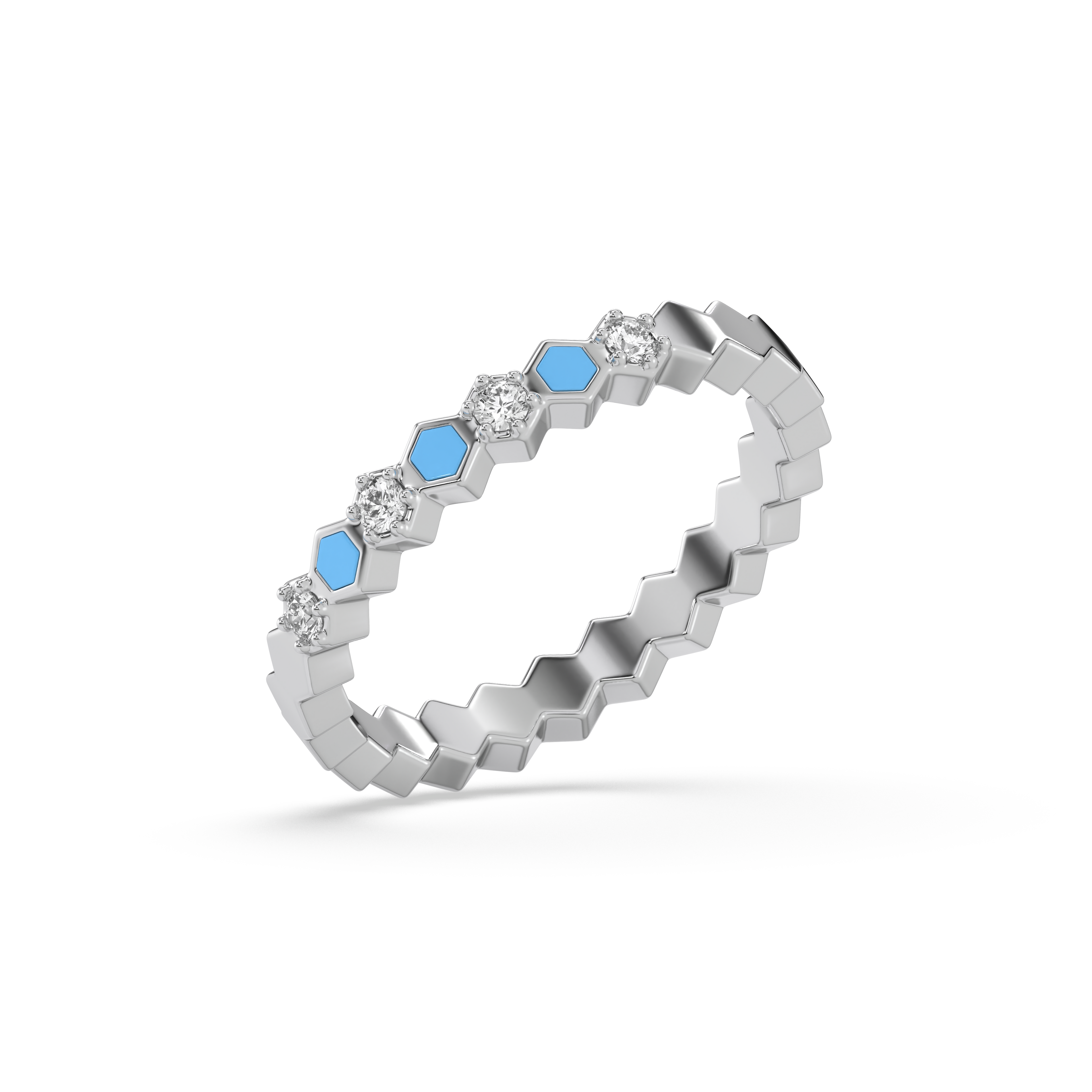 Icy Blue - Lab Diamond Band Ring
