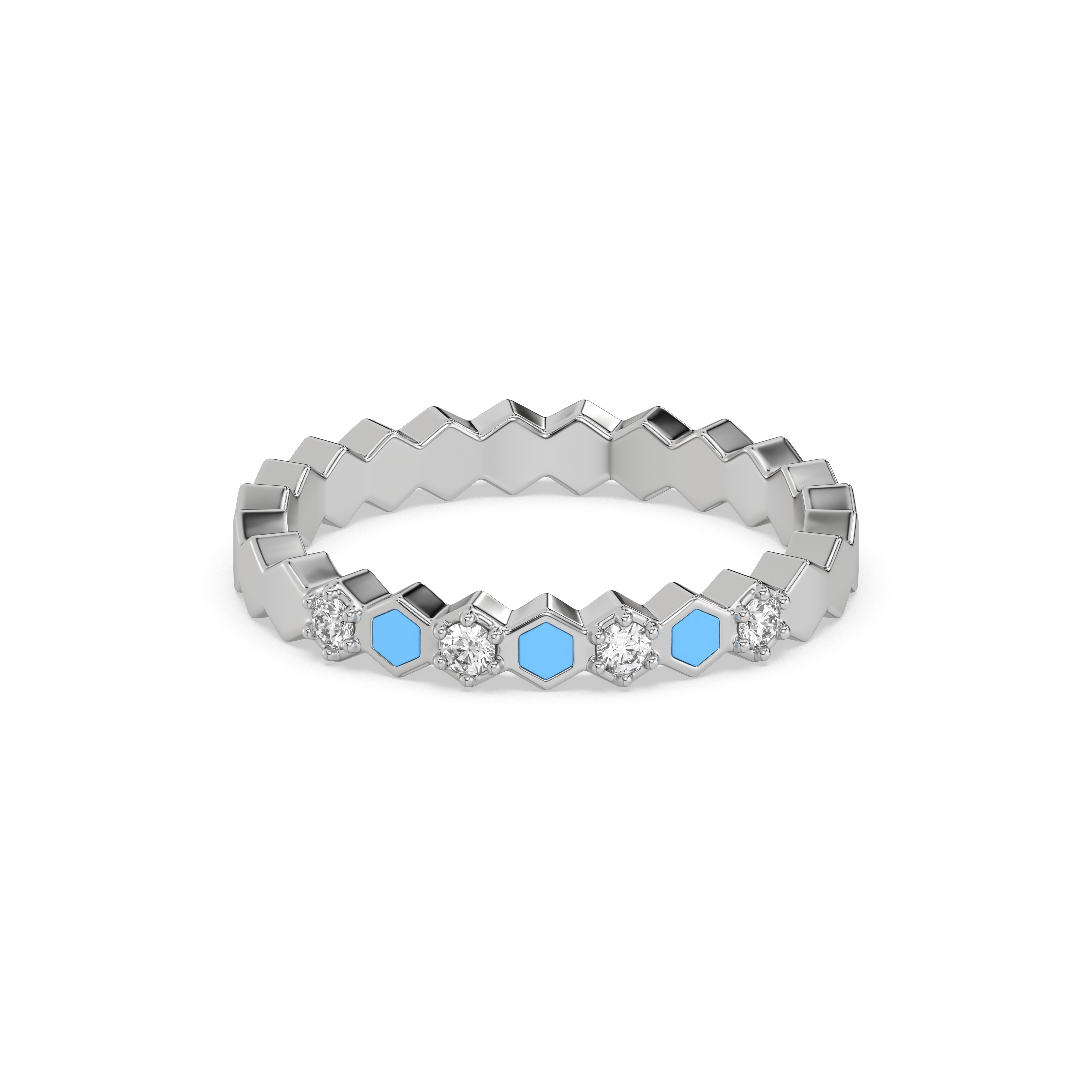Icy Blue - Lab Diamond Band Ring