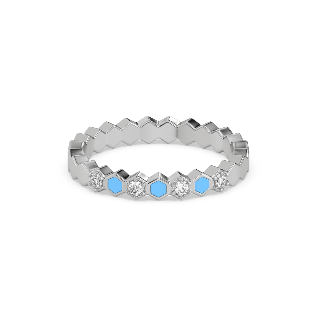 Icy Blue - Lab Diamond Band Ring