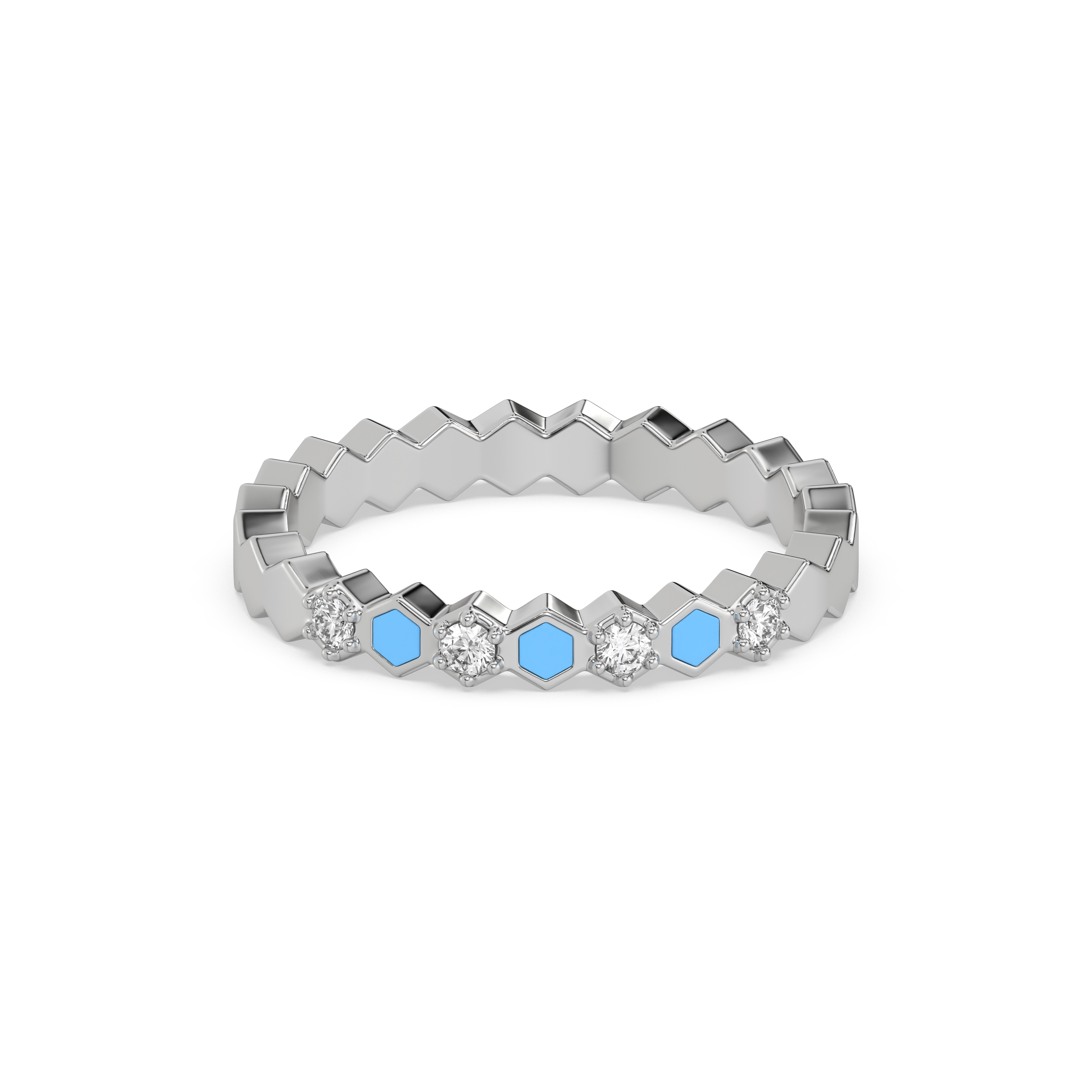 Icy Blue - Lab Diamond Band Ring