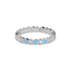 Icy Blue - Lab Diamond Band Ring