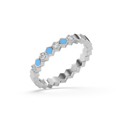 Icy Blue - Lab Diamond Band Ring
