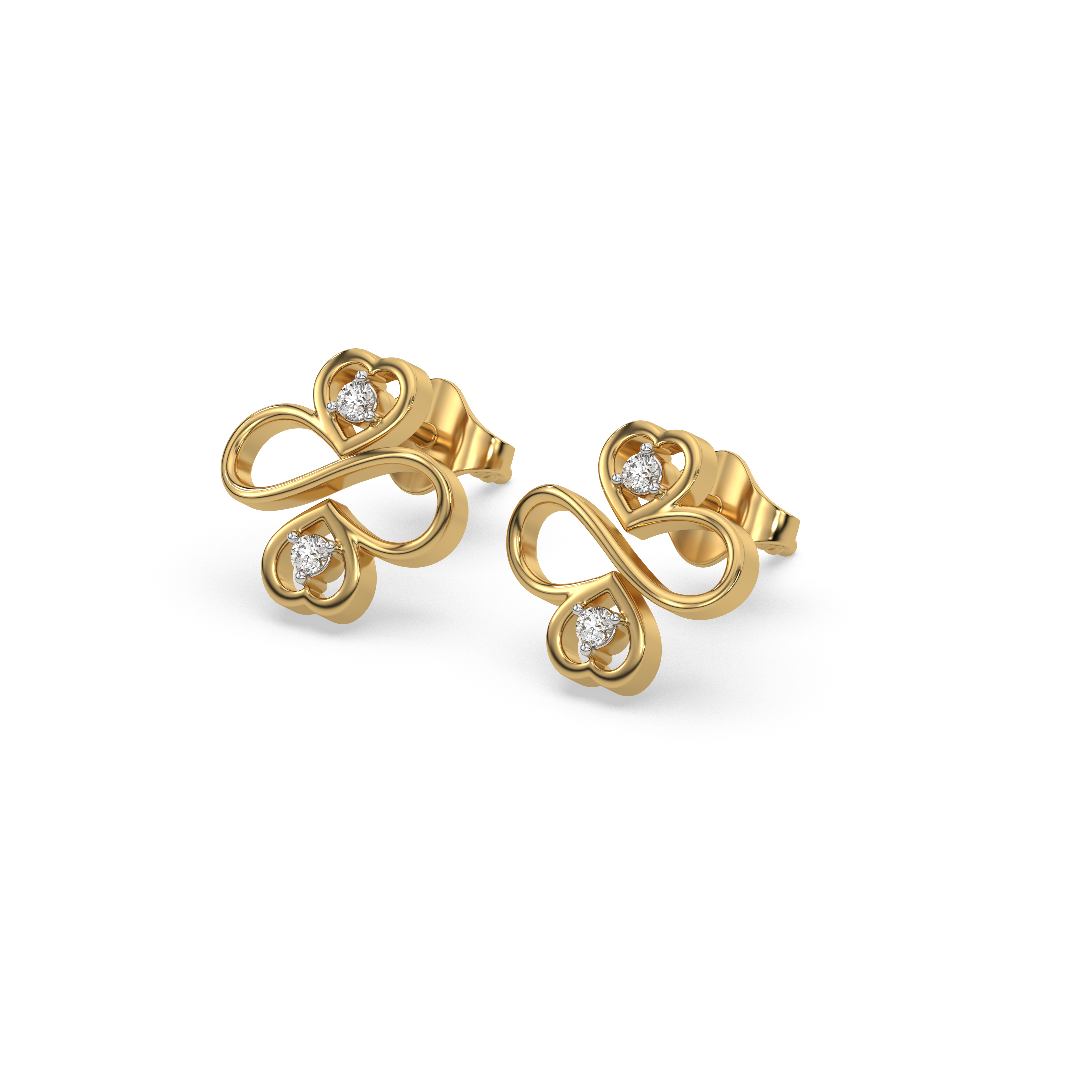 Infinity Clover - Lab Diamond Stud Earrings Main image