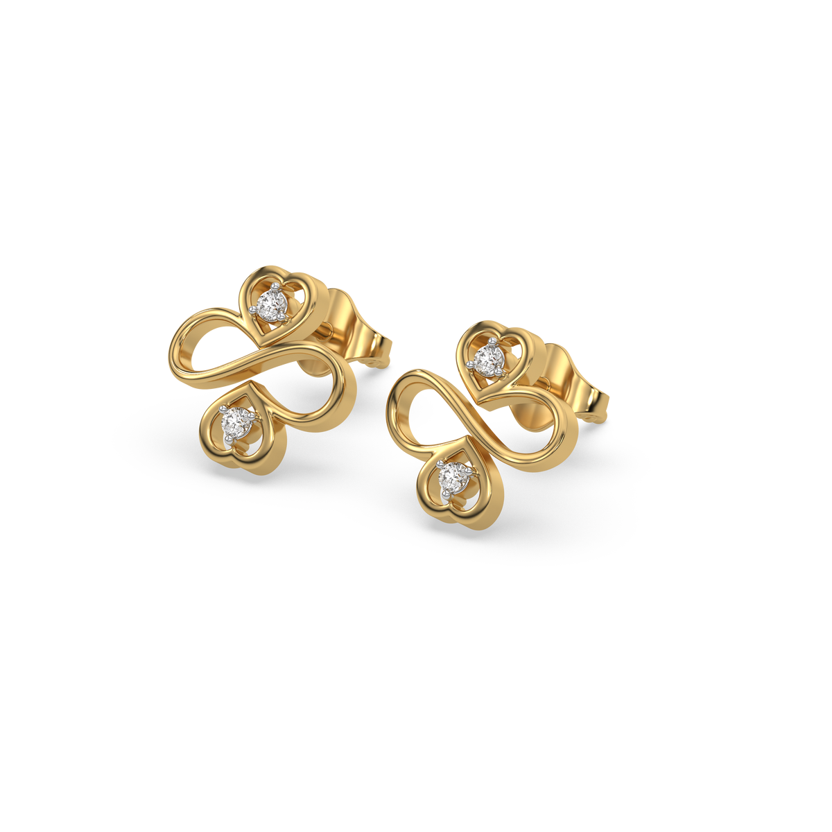 Infinity Clover - Lab Diamond Stud Earrings