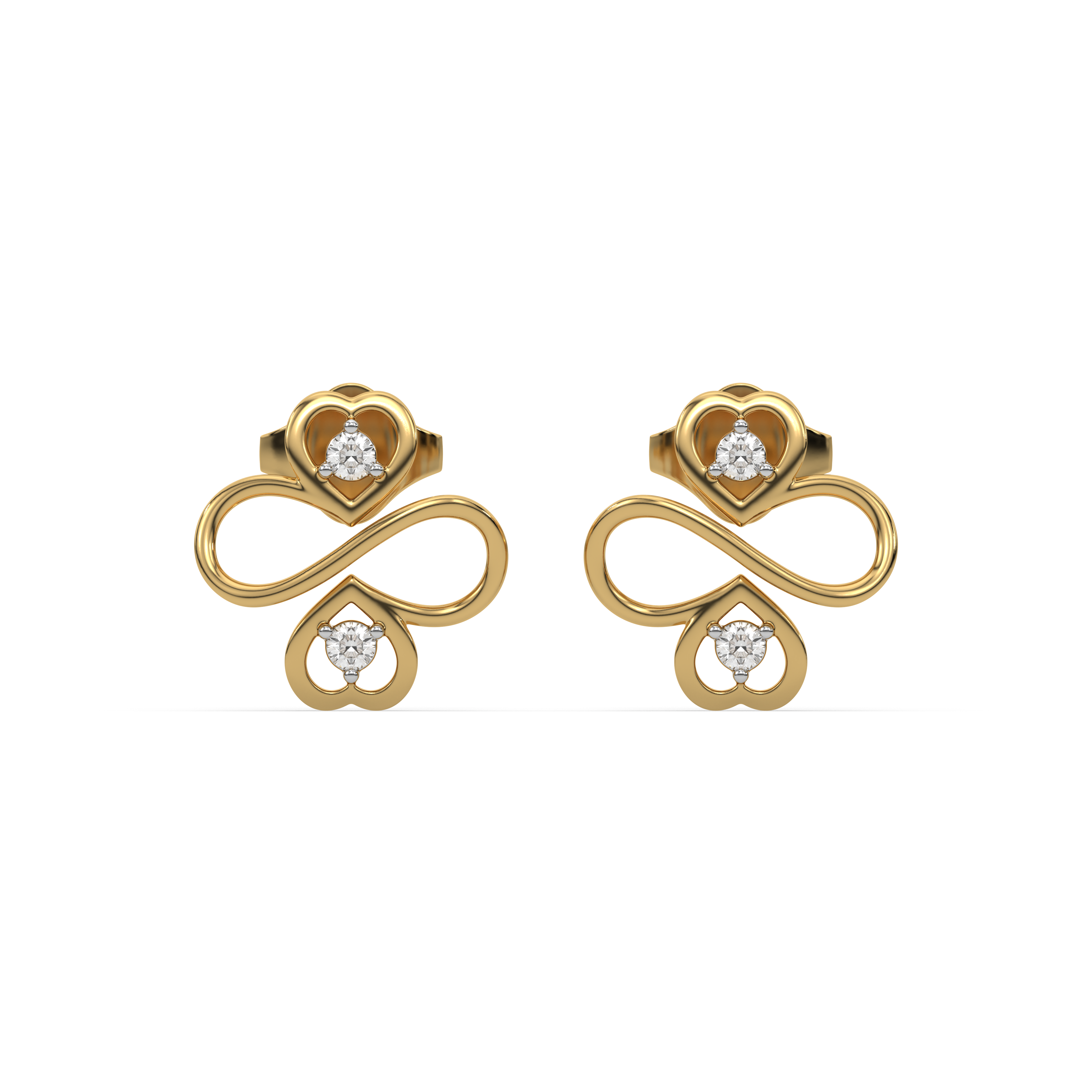 Infinity Clover - Lab Diamond Stud Earrings