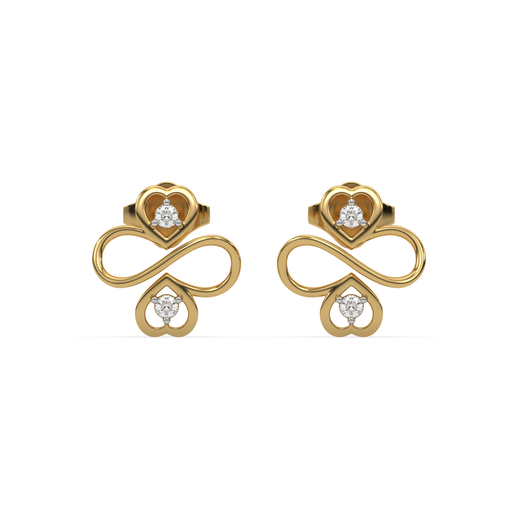 Infinity Clover - Lab Diamond Stud Earrings