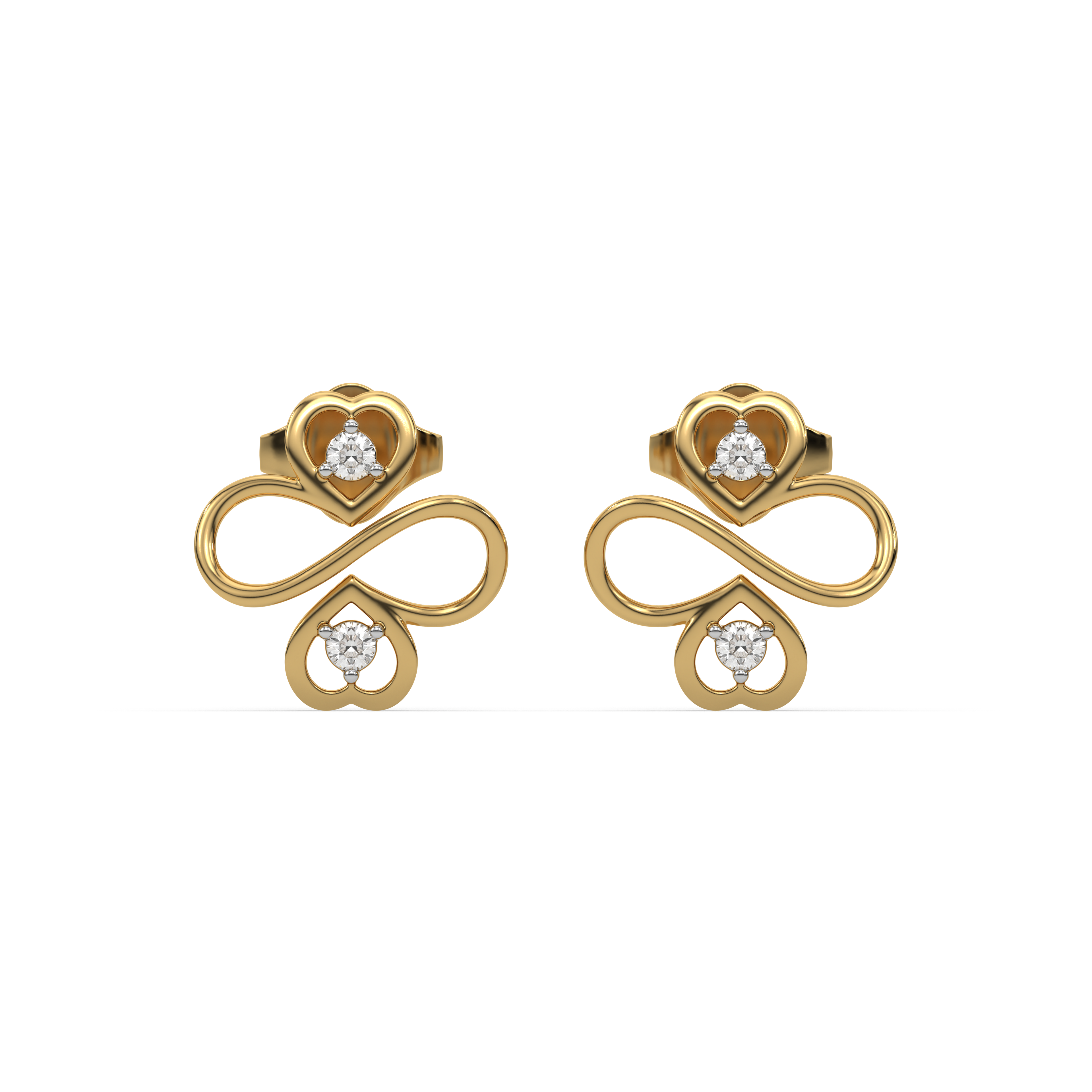 Infinity Clover - Lab Diamond Stud Earrings