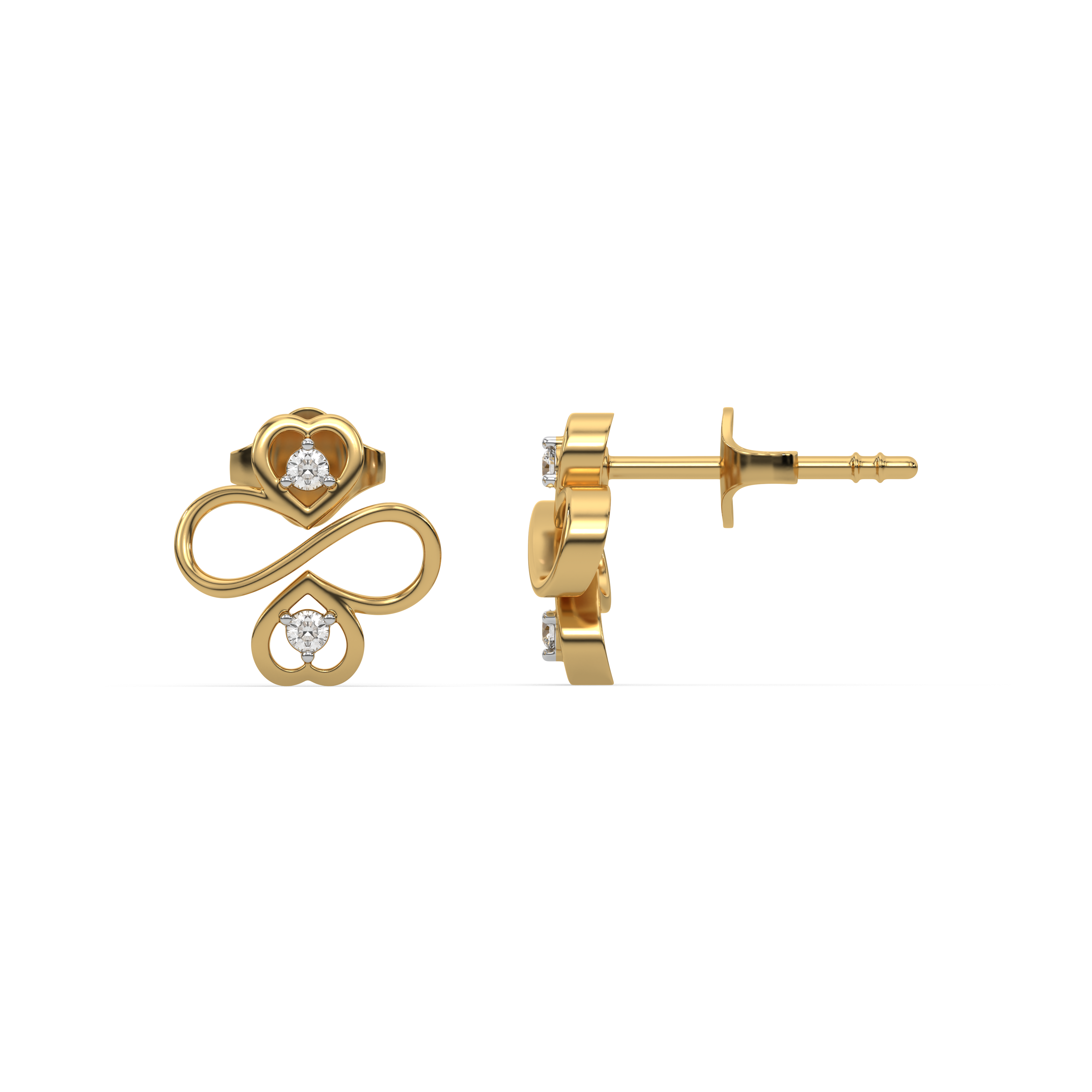 Infinity Clover - Lab Diamond Stud Earrings