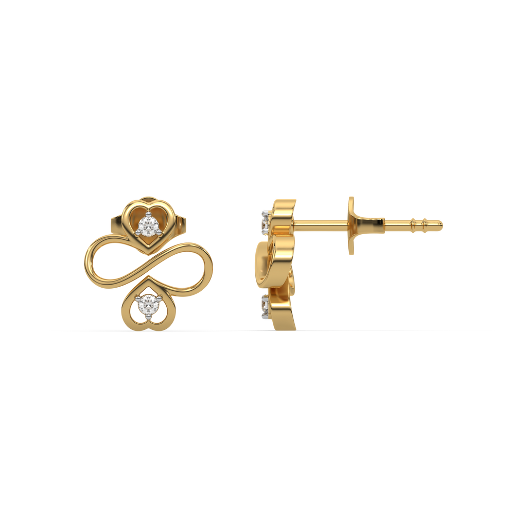 Infinity Clover - Lab Diamond Stud Earrings
