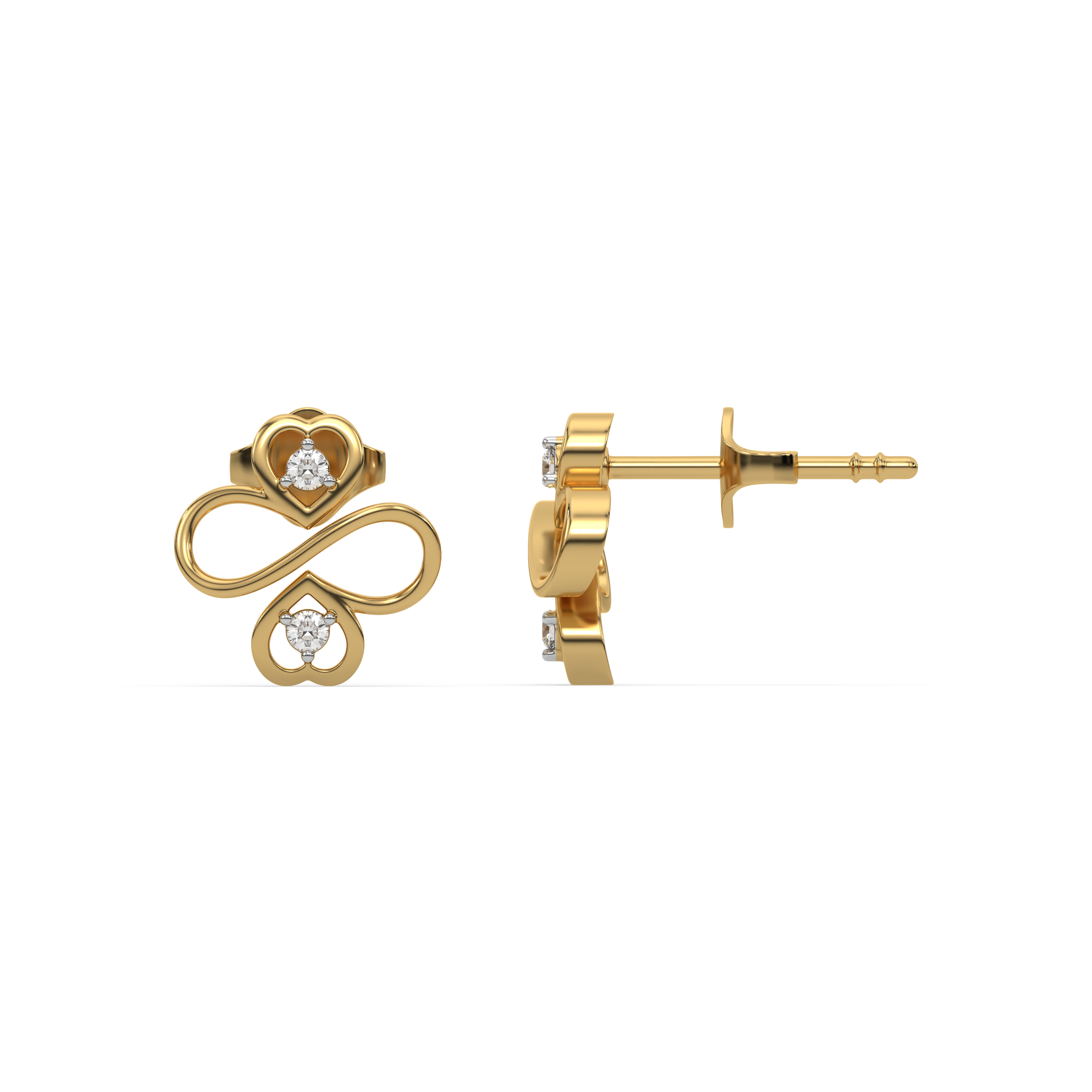 Infinity Clover - Lab Diamond Stud Earrings