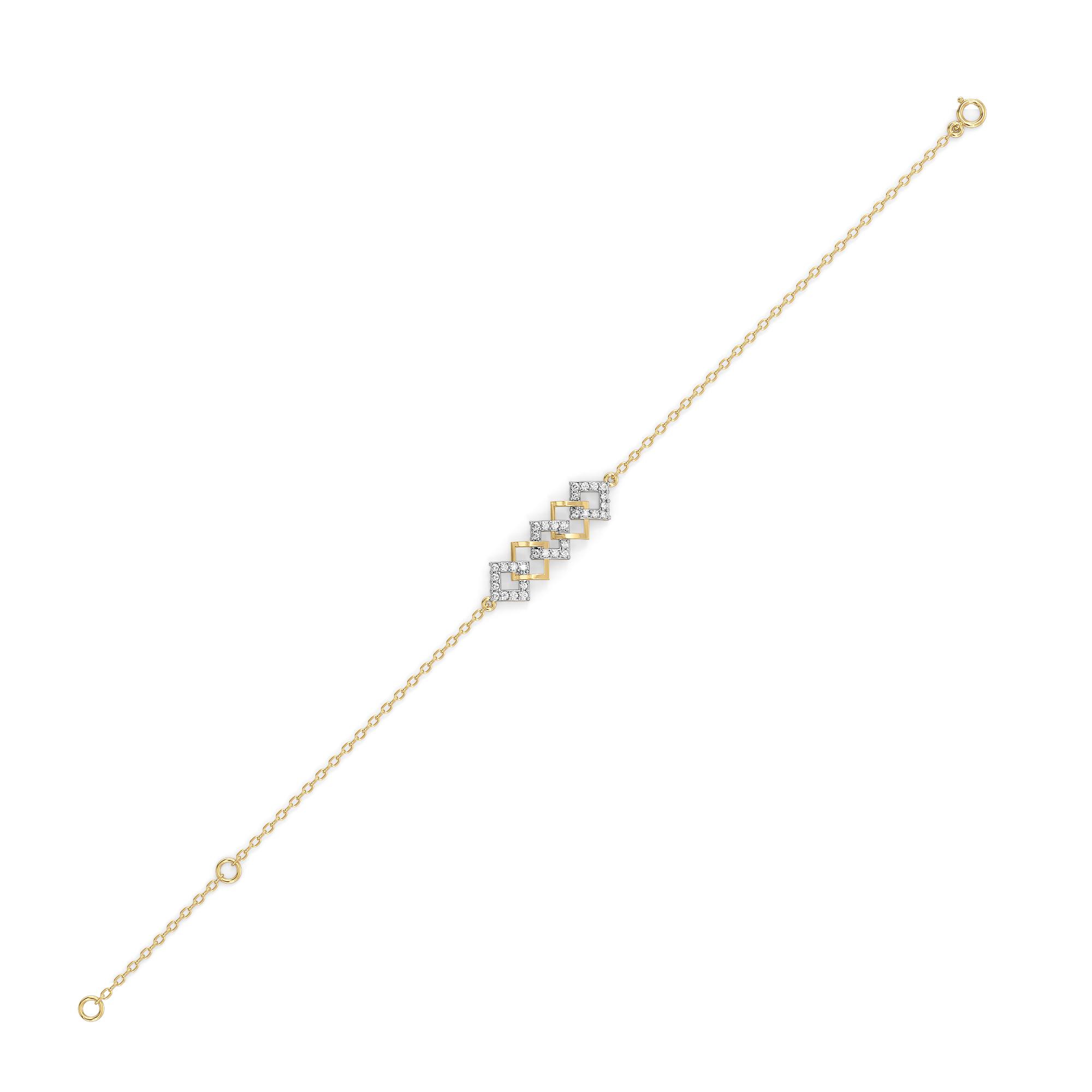 Mini Squares - Pure Gold Lab Diamond Fashion Bracelet