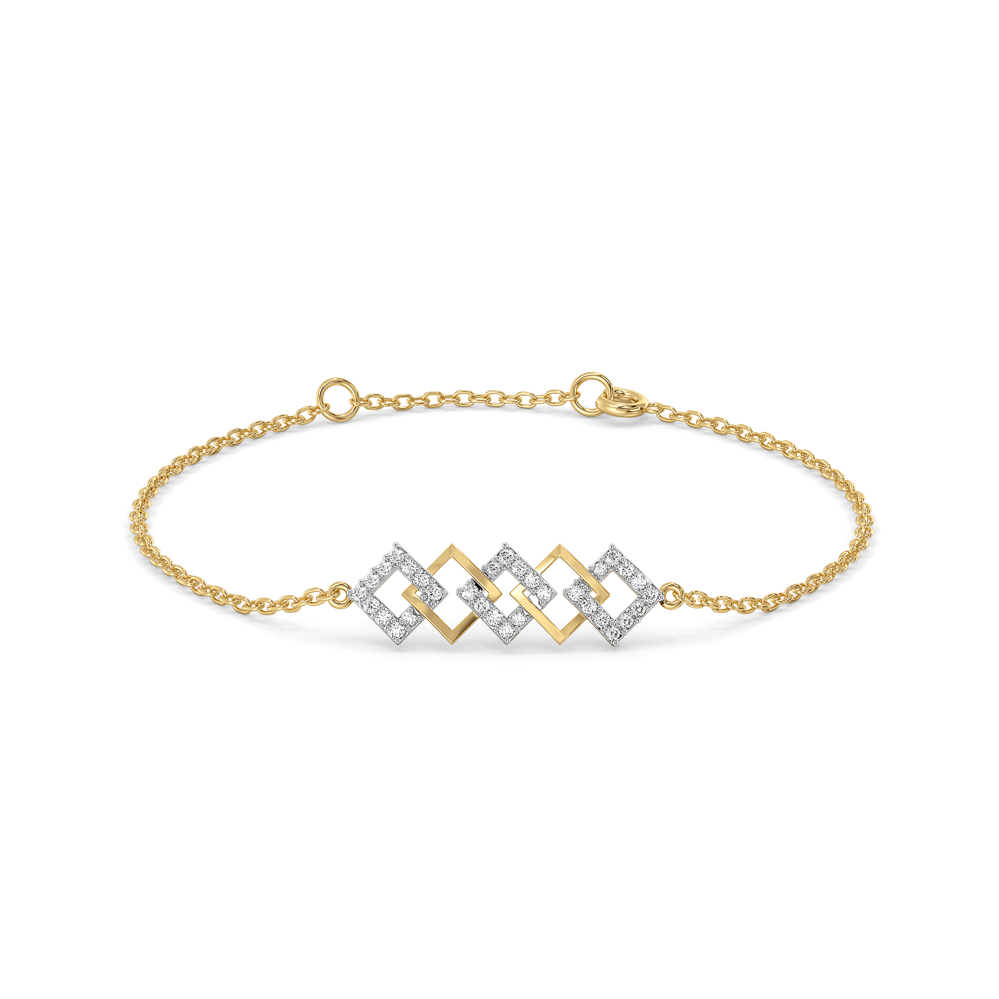 Mini Squares - Pure Gold Lab Diamond Fashion Bracelet