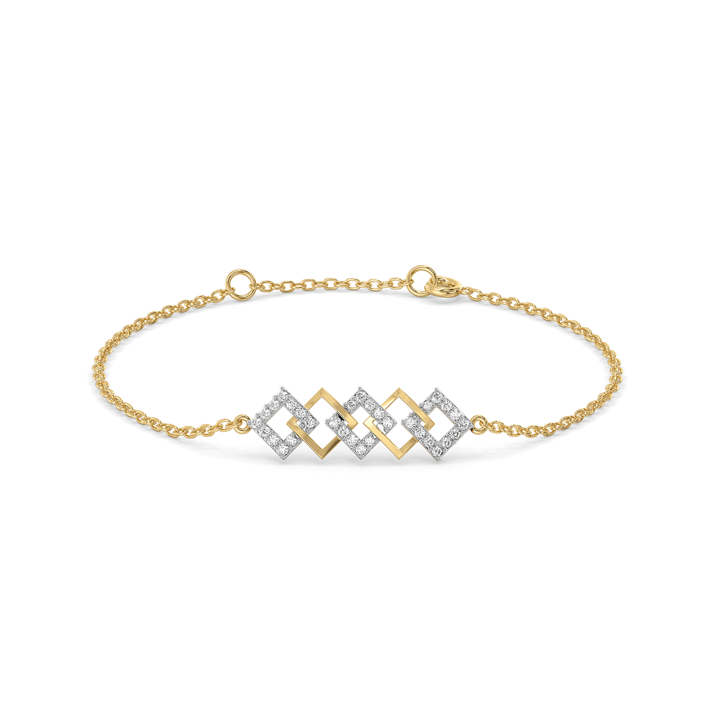Mini Squares - Pure Gold Lab Diamond Fashion Bracelet