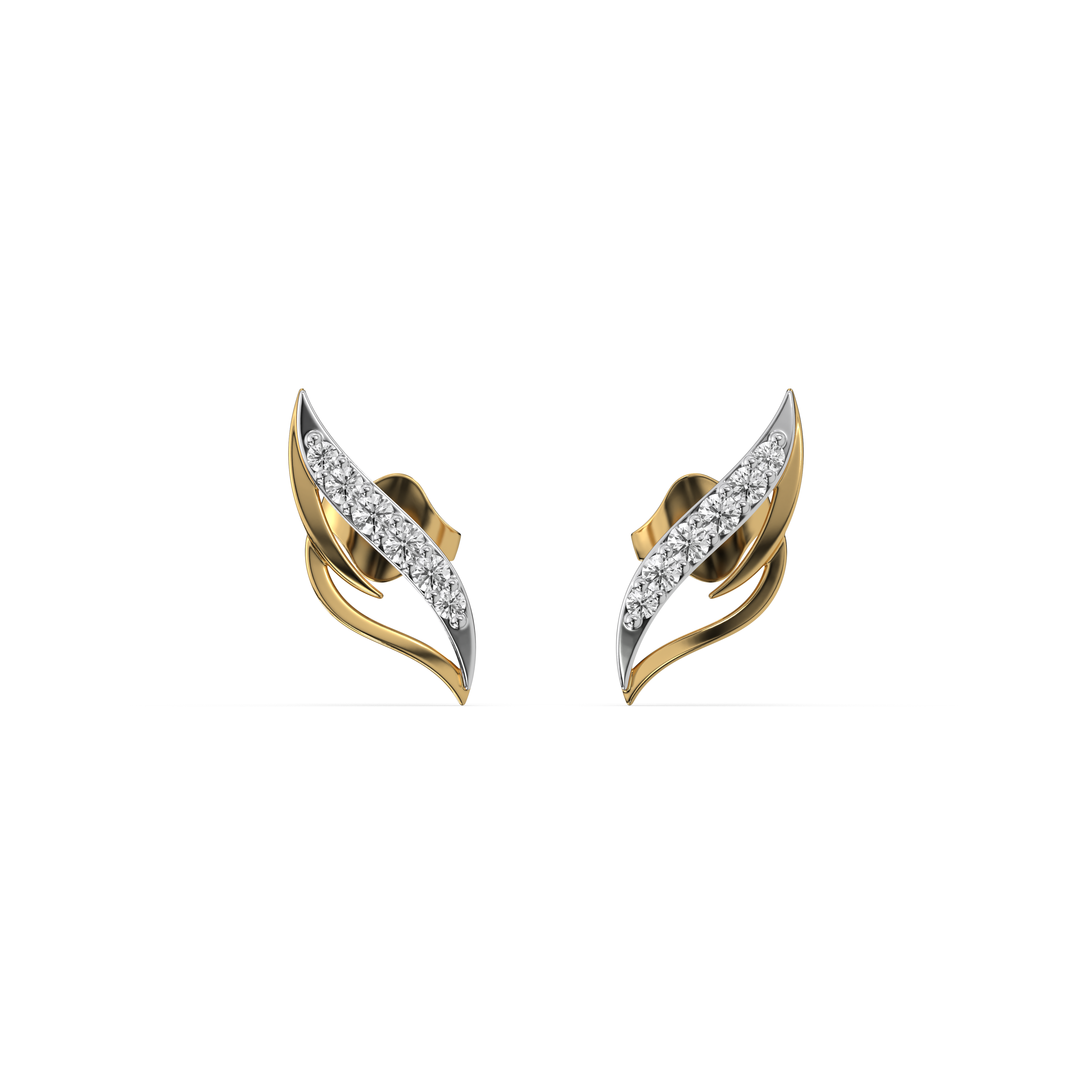 Featherlight Grace - Pure Gold Lab Diamond Stud Earrings