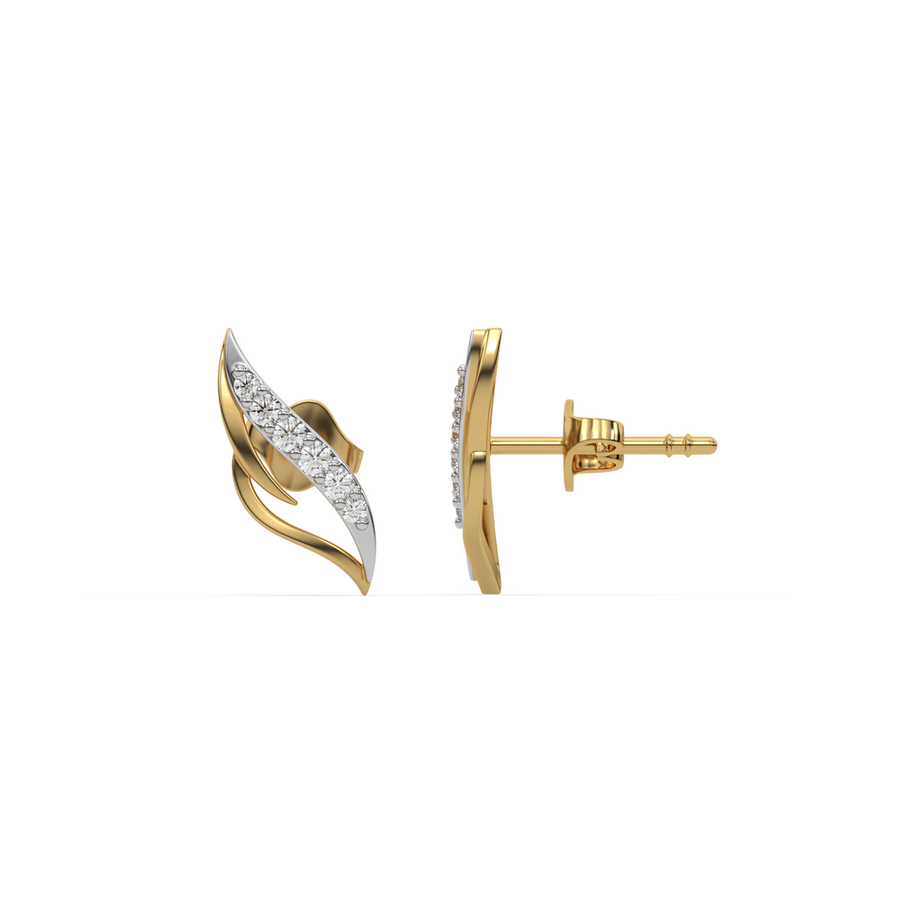 Featherlight Grace - Pure Gold Lab Diamond Stud Earrings