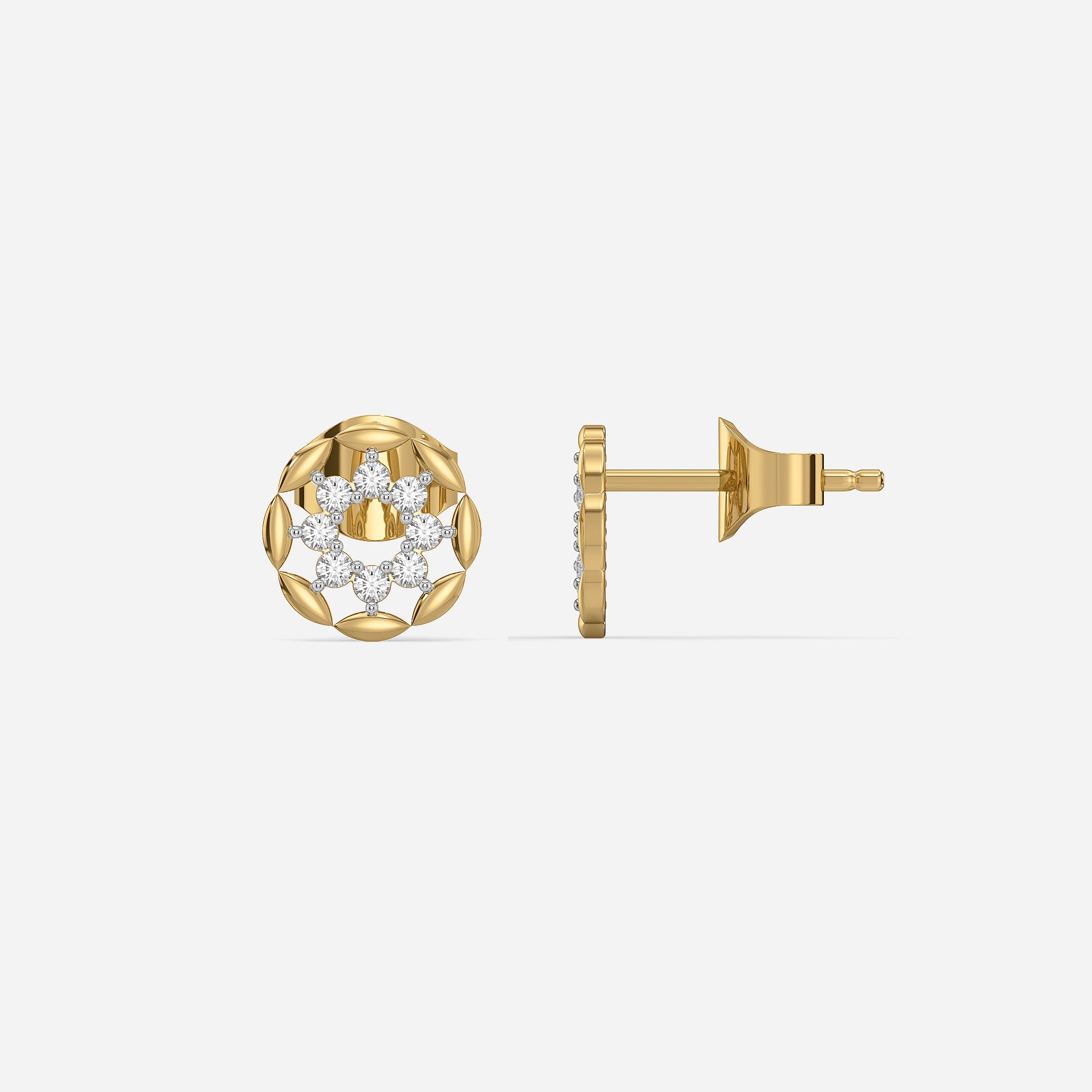Twilight Dew - Pure Gold Lab Diamond Stud Earrings