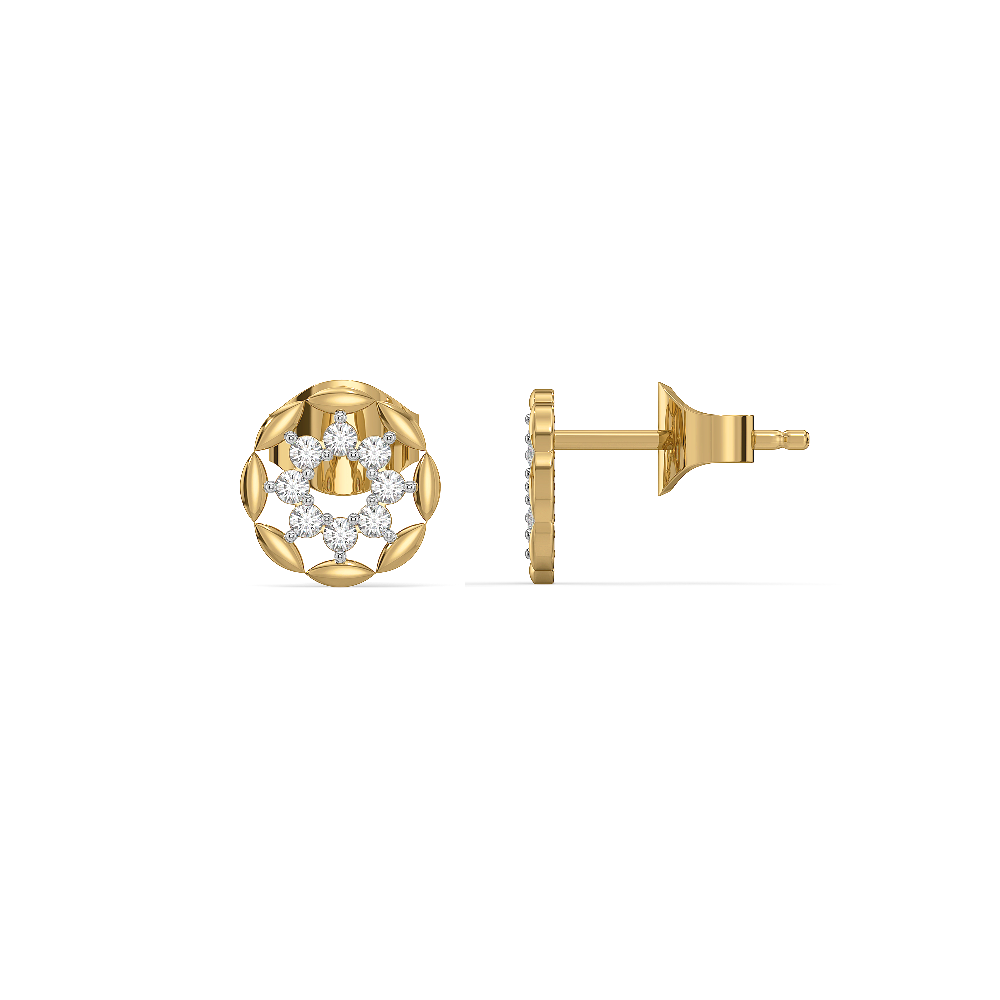 Twilight Dew - Pure Gold Lab Diamond Stud Earrings