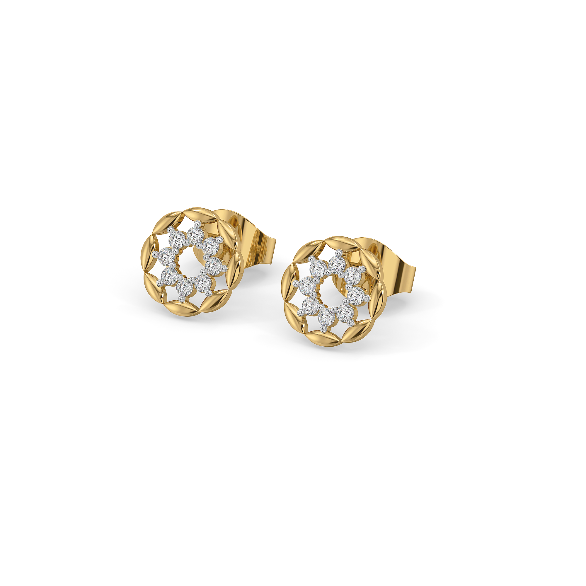 Twilight Dew - Pure Gold Lab Diamond Stud Earrings Main image