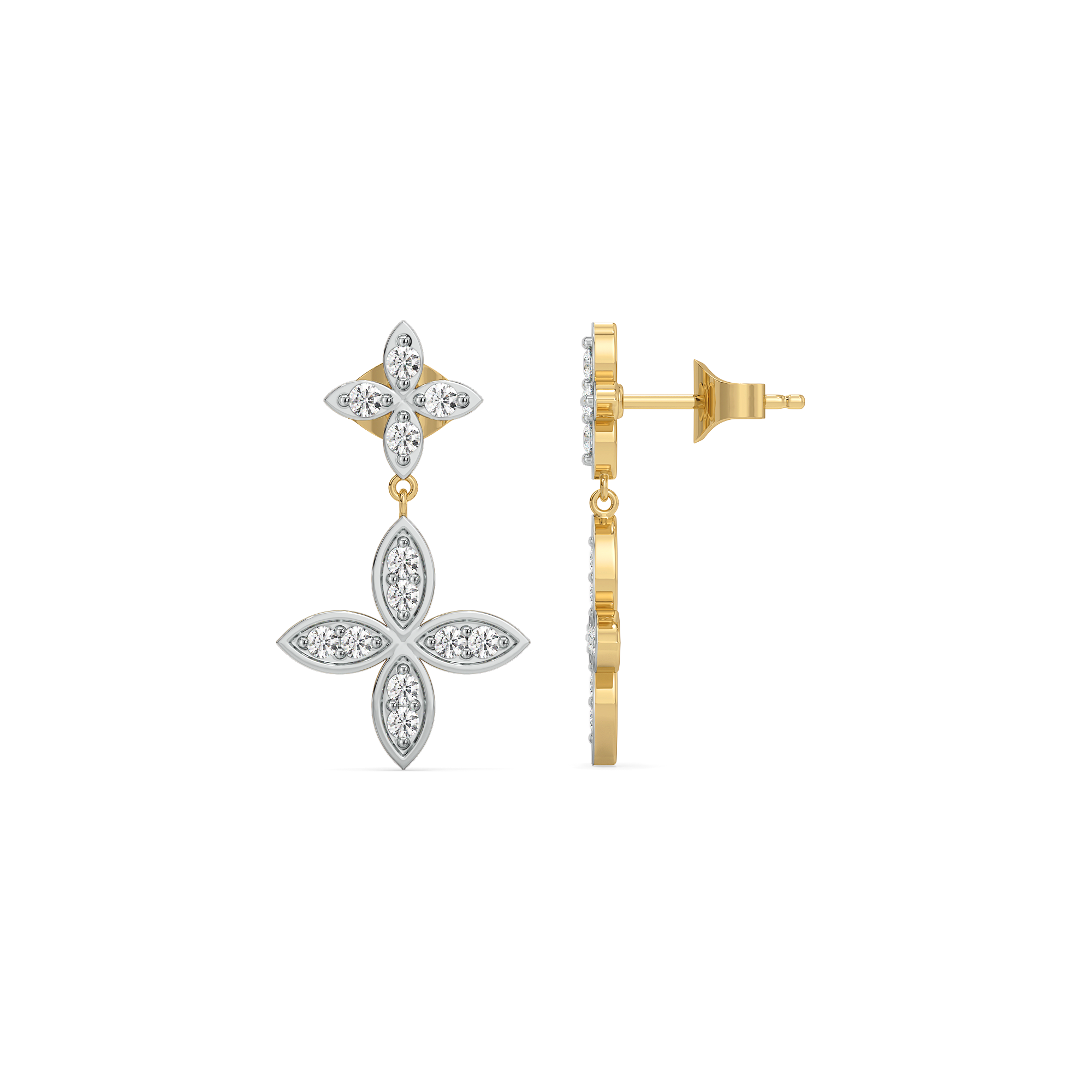 Daffodil Drops - Pure Gold Lab Diamond Earrings